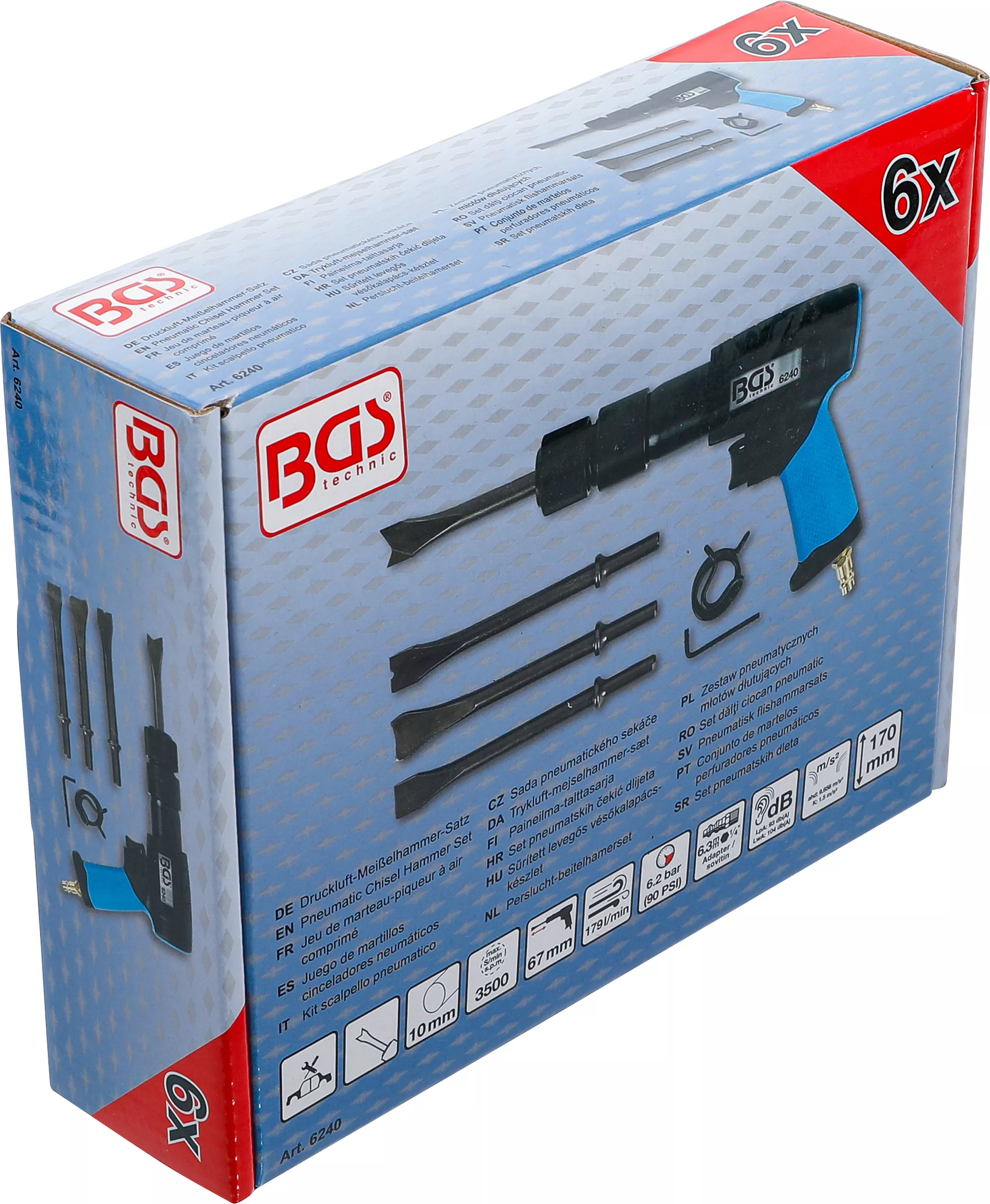 Set dalti ciocan pneumatic | cu mandrina cu desprindere rapida | 10 mm [6]