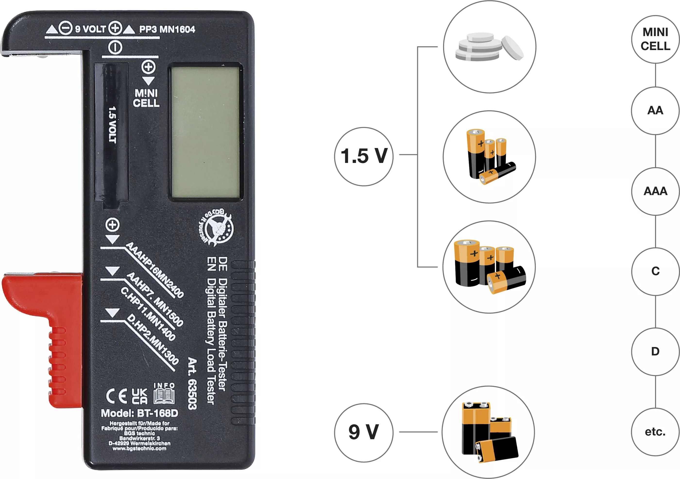 Tester digital baterie | 1,5 V / 9 V [2]