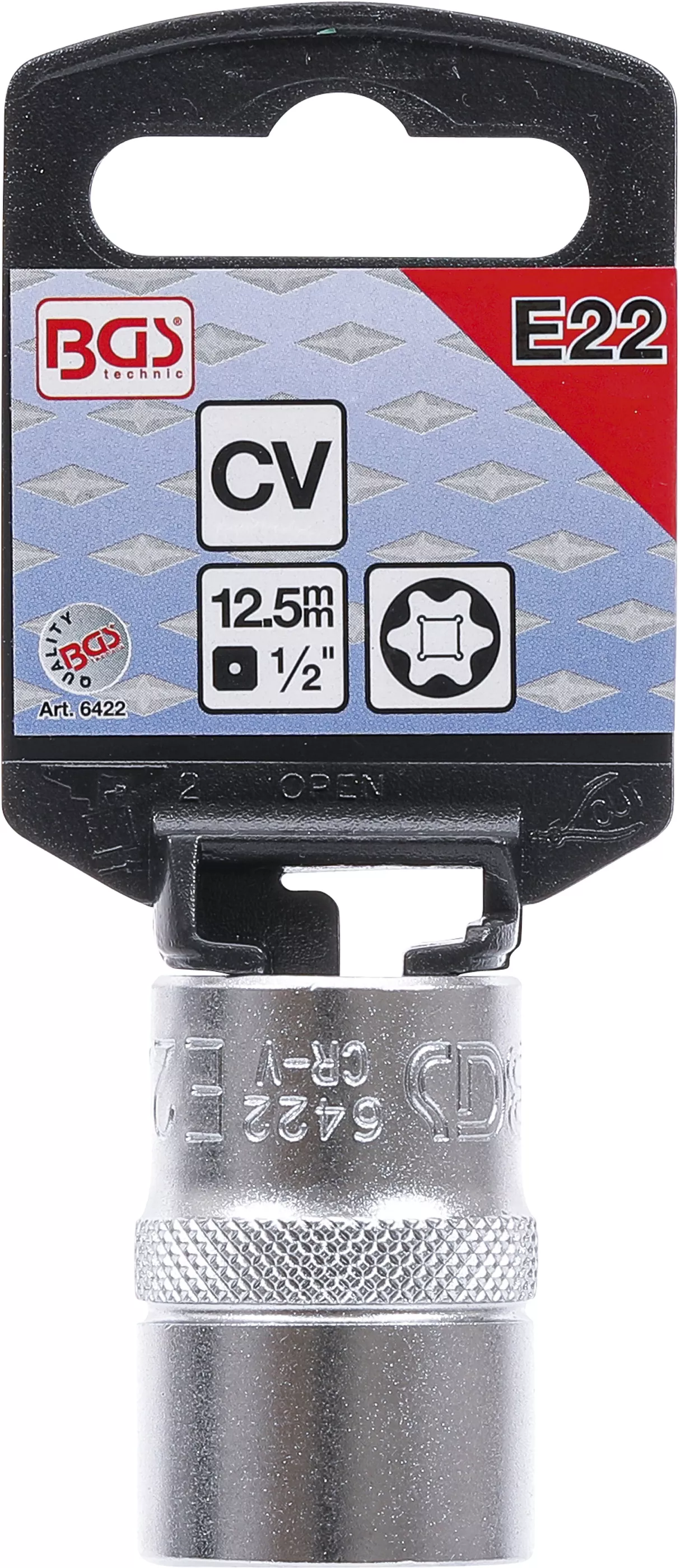 Cheie tubulara Profil E | 12,5 mm (1/2") | E22 [3]