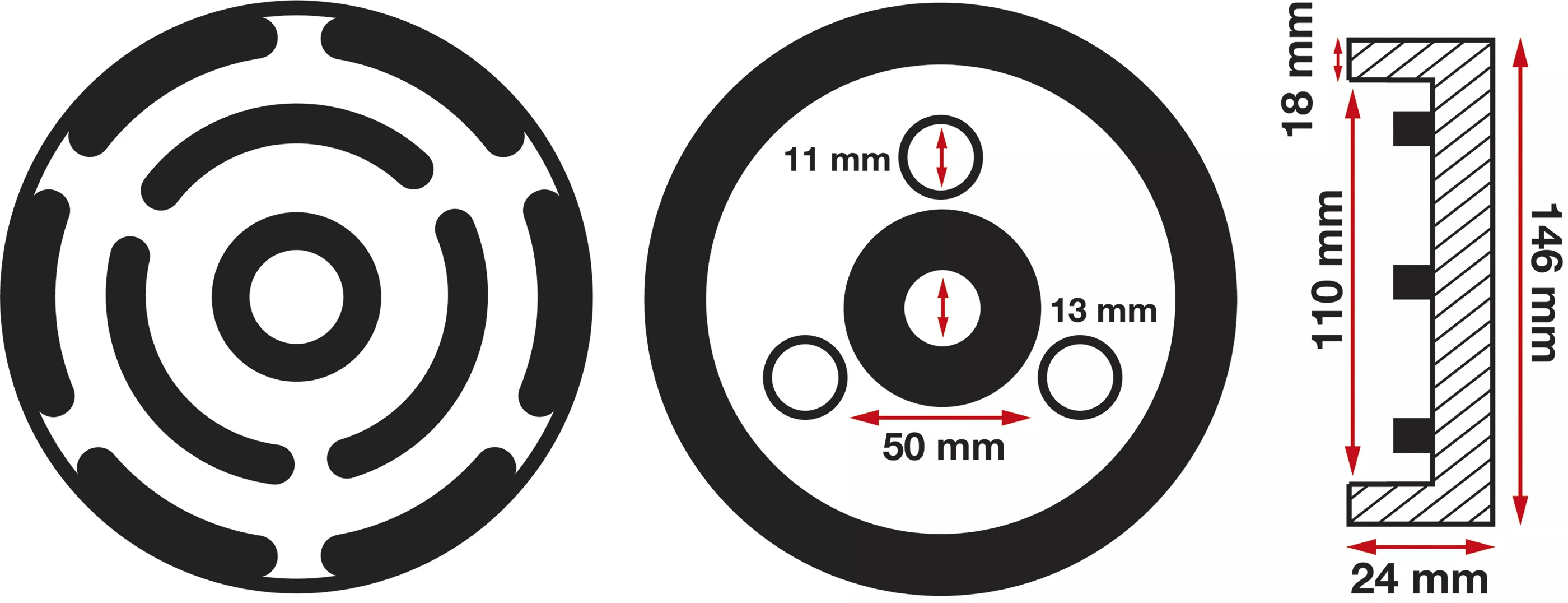 Placa de cauciuc | pentru platforme elevatoare | o 145 mm [2]