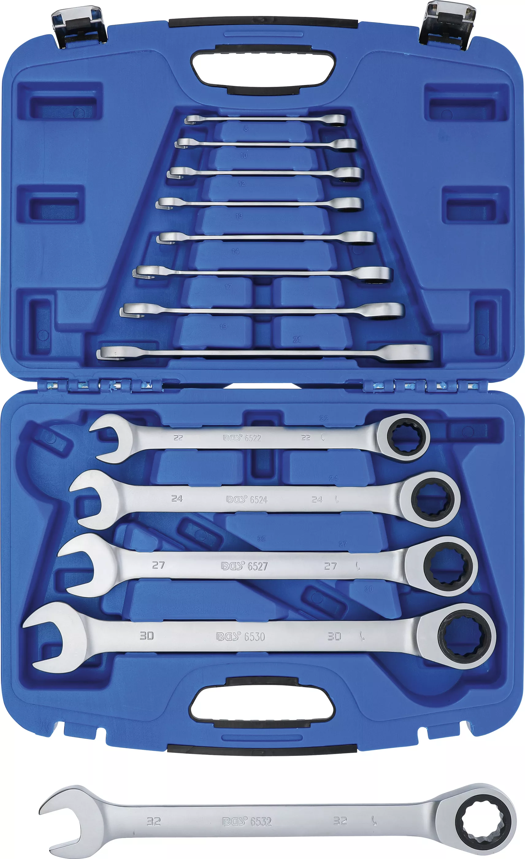 Unelte de mână - Set chei combinate cu clichet | 8 - 32 mm | 13 piese