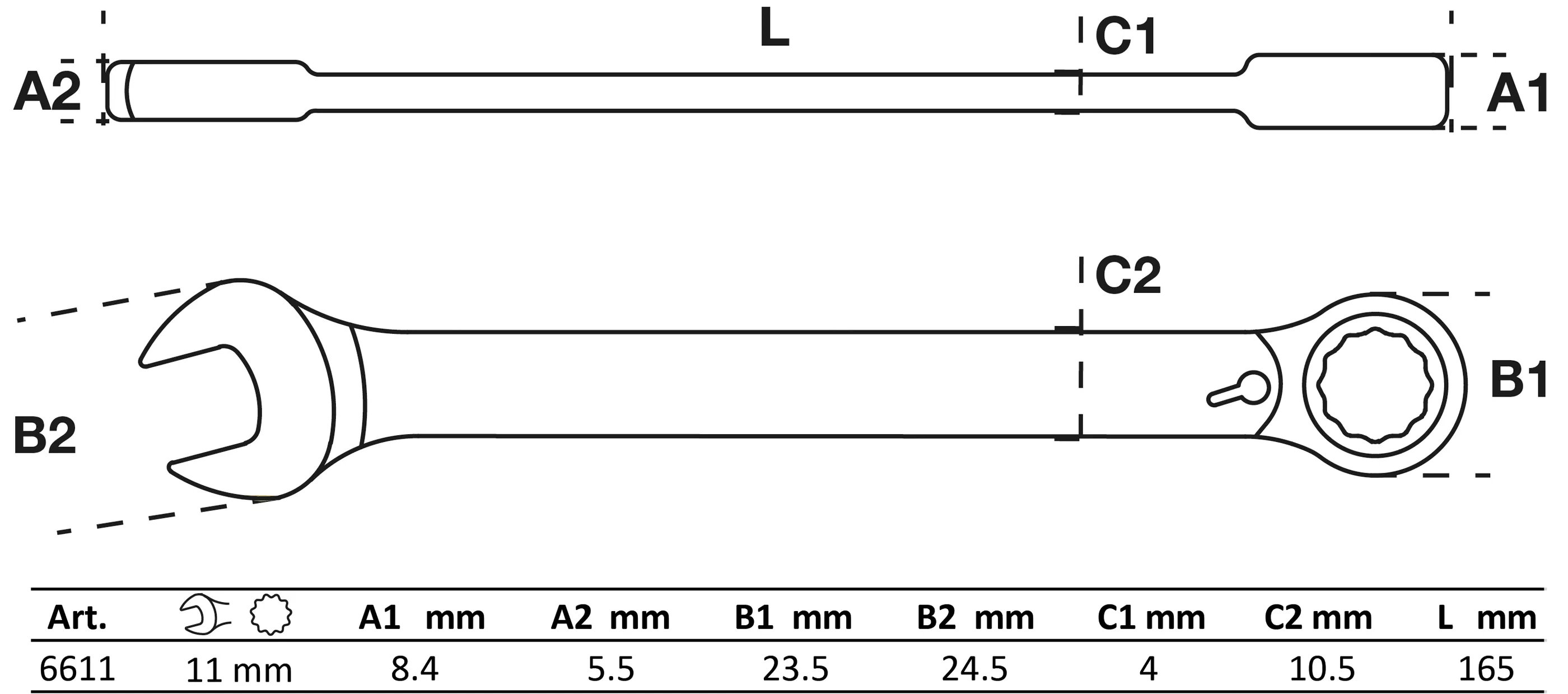 Set chei combinate cu clichet | reversibile | 11 mm [2]