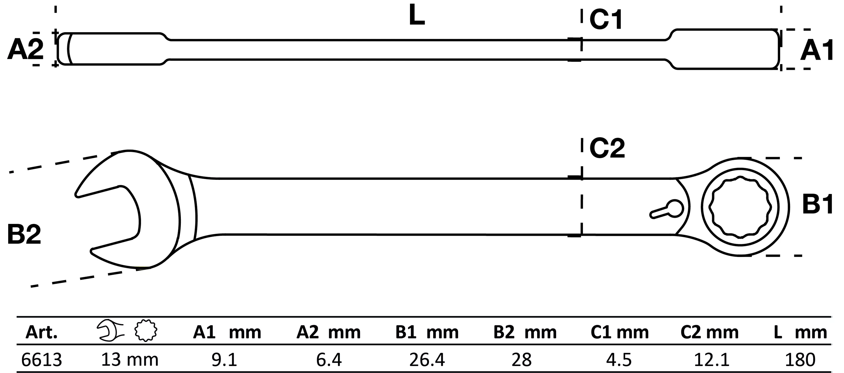 Set chei combinate cu clichet | reversibile | 13 mm [2]