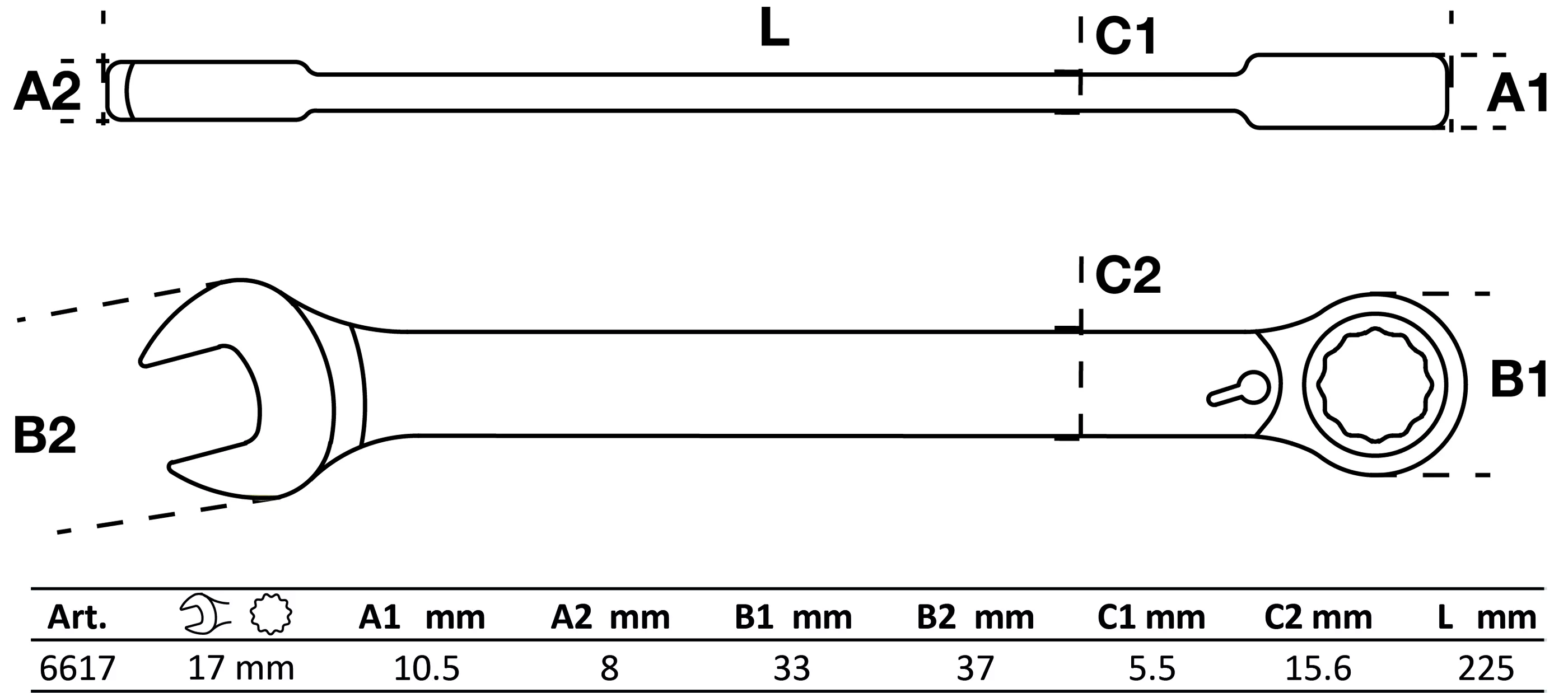 Set chei combinate cu clichet | reversibile | 17 mm [2]