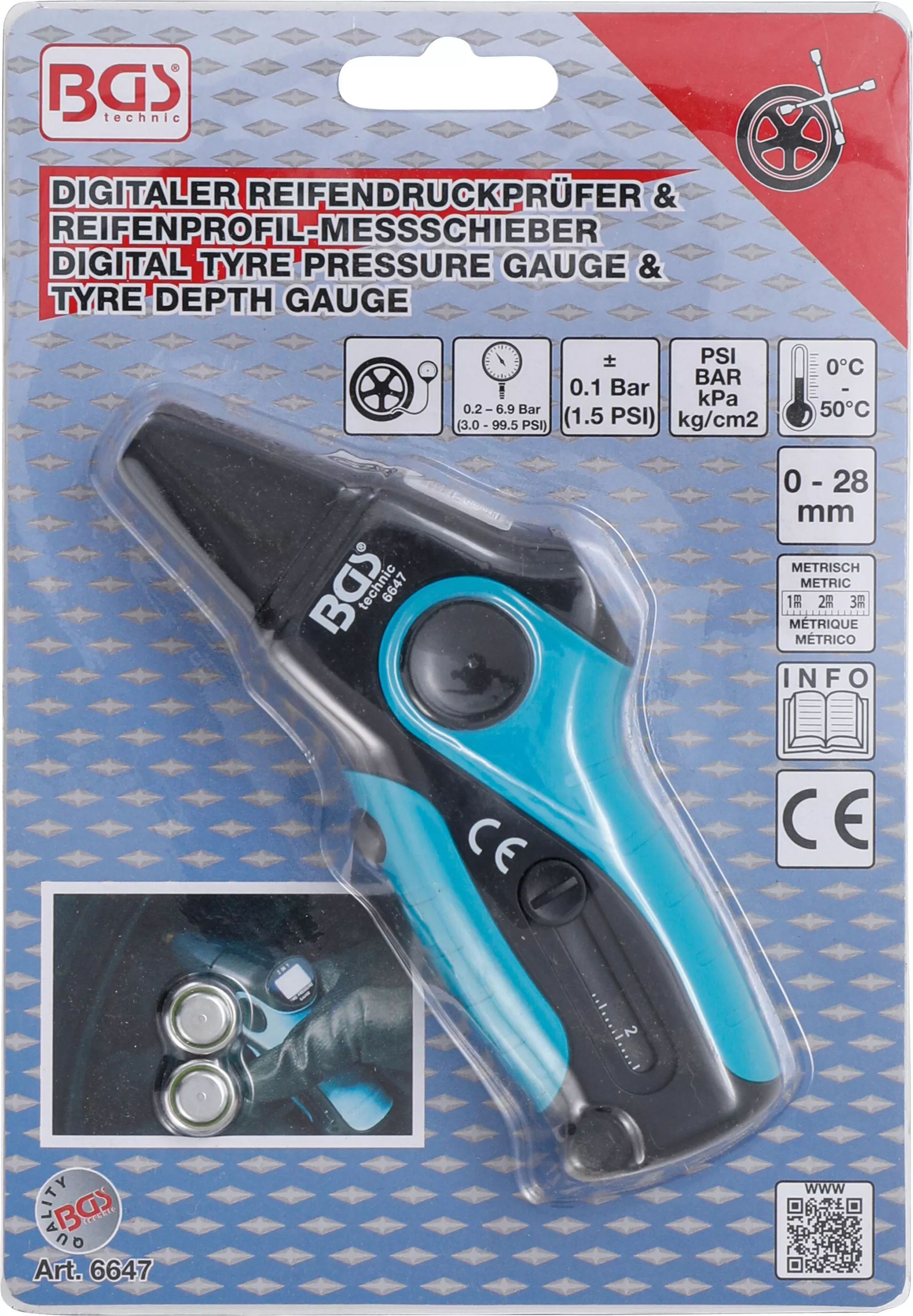 Tester digital presiune pneuri and subler profil pneuri | "2-IN-1" [10]
