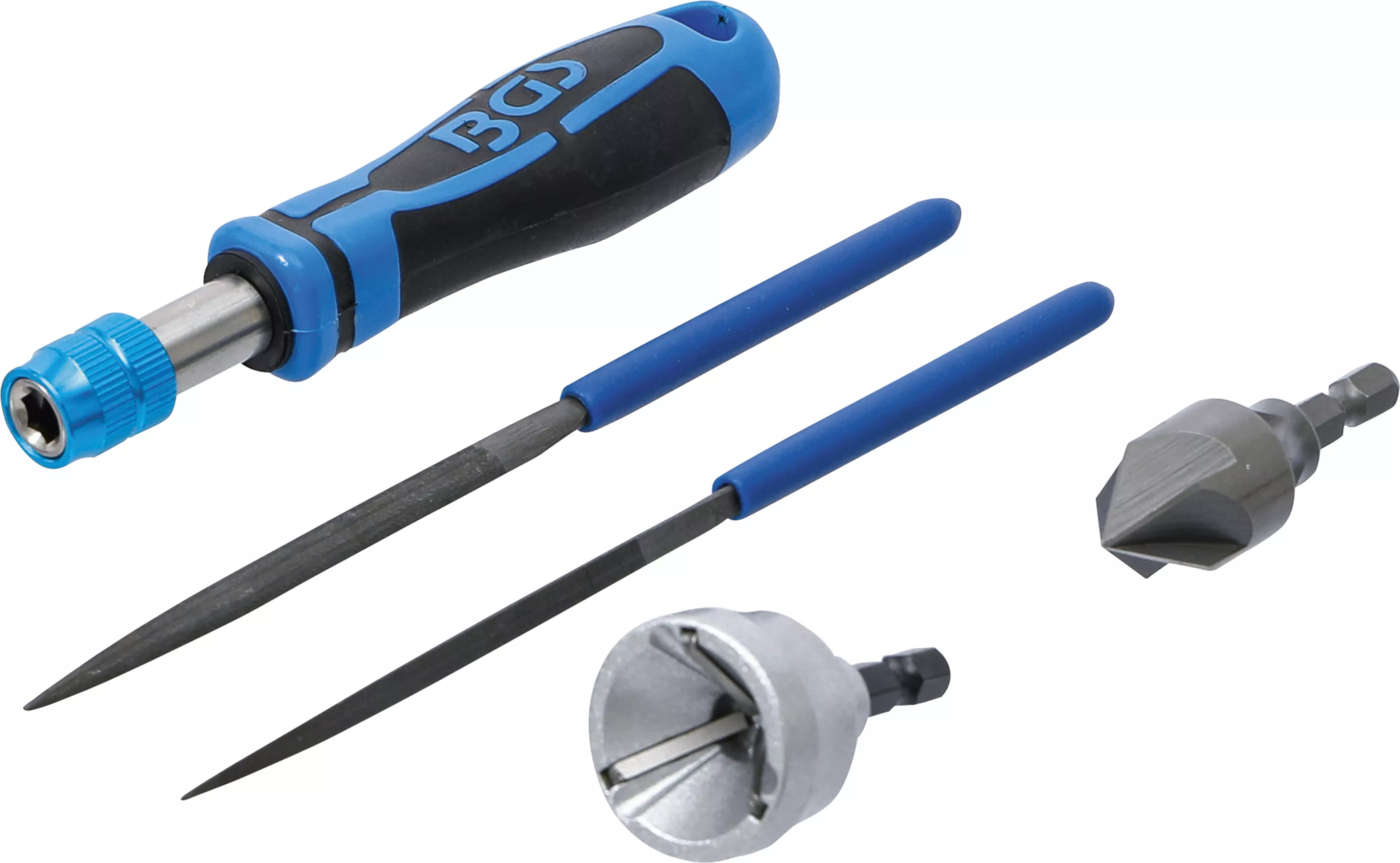 Prelucrare ţevi - Set debavurator exterior / interior si pile | 5 piese