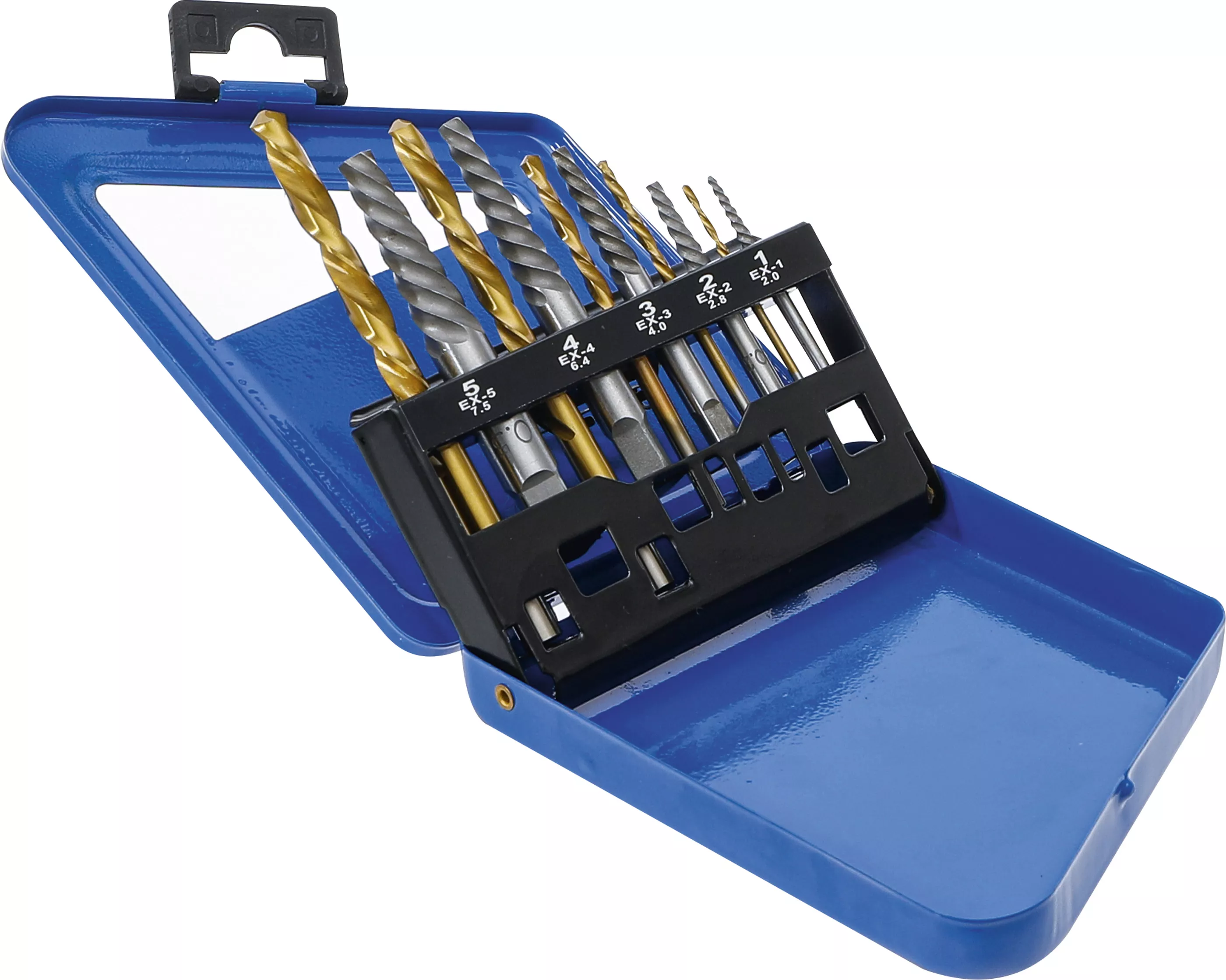 Set Extractoare de suruburi si burghie stanga | HSS | titan-nitrurat | 2 - 7,5 mm | 10 piese [2]