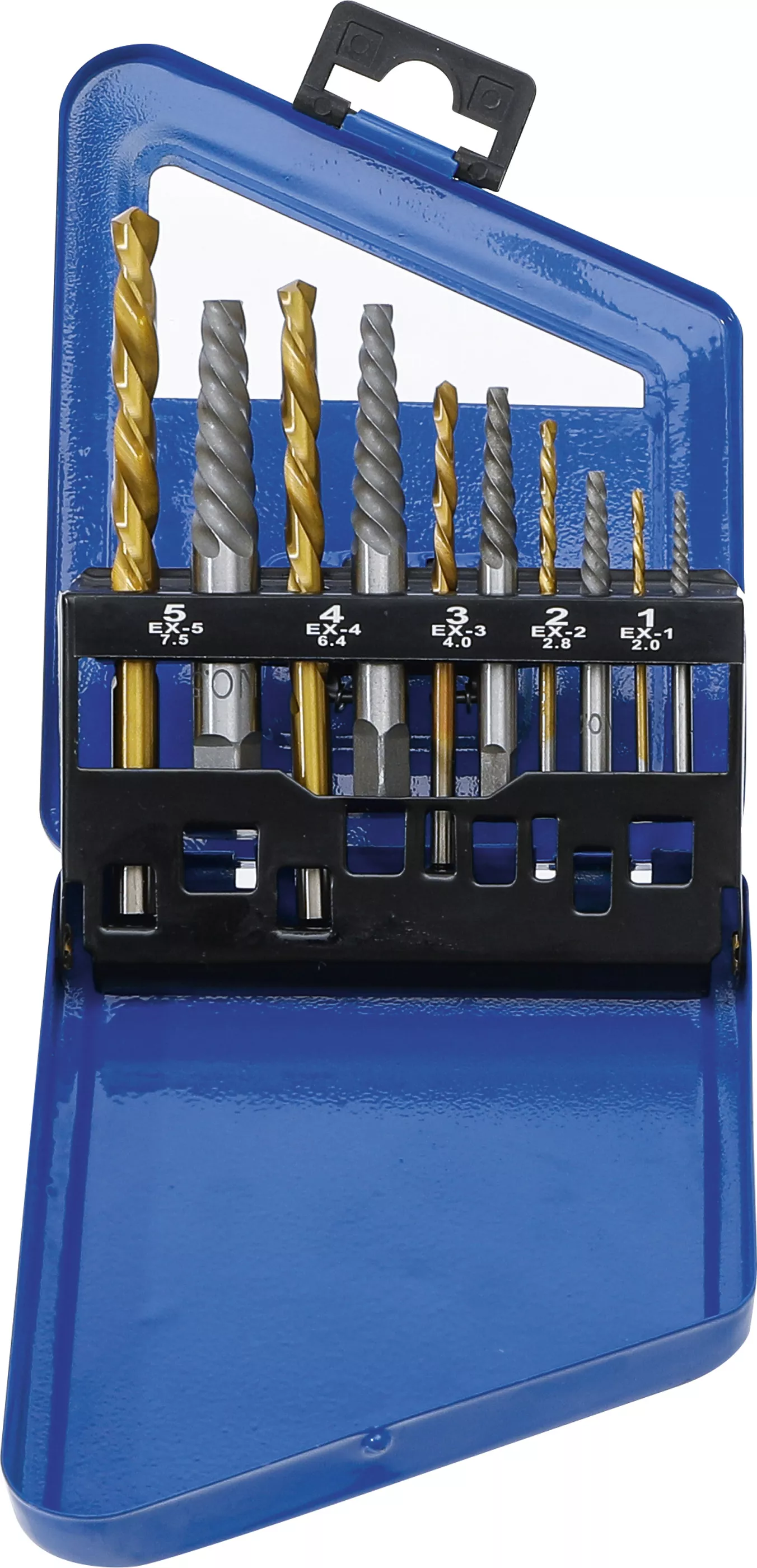 Set Extractoare de suruburi si burghie stanga | HSS | titan-nitrurat | 2 - 7,5 mm | 10 piese [1]