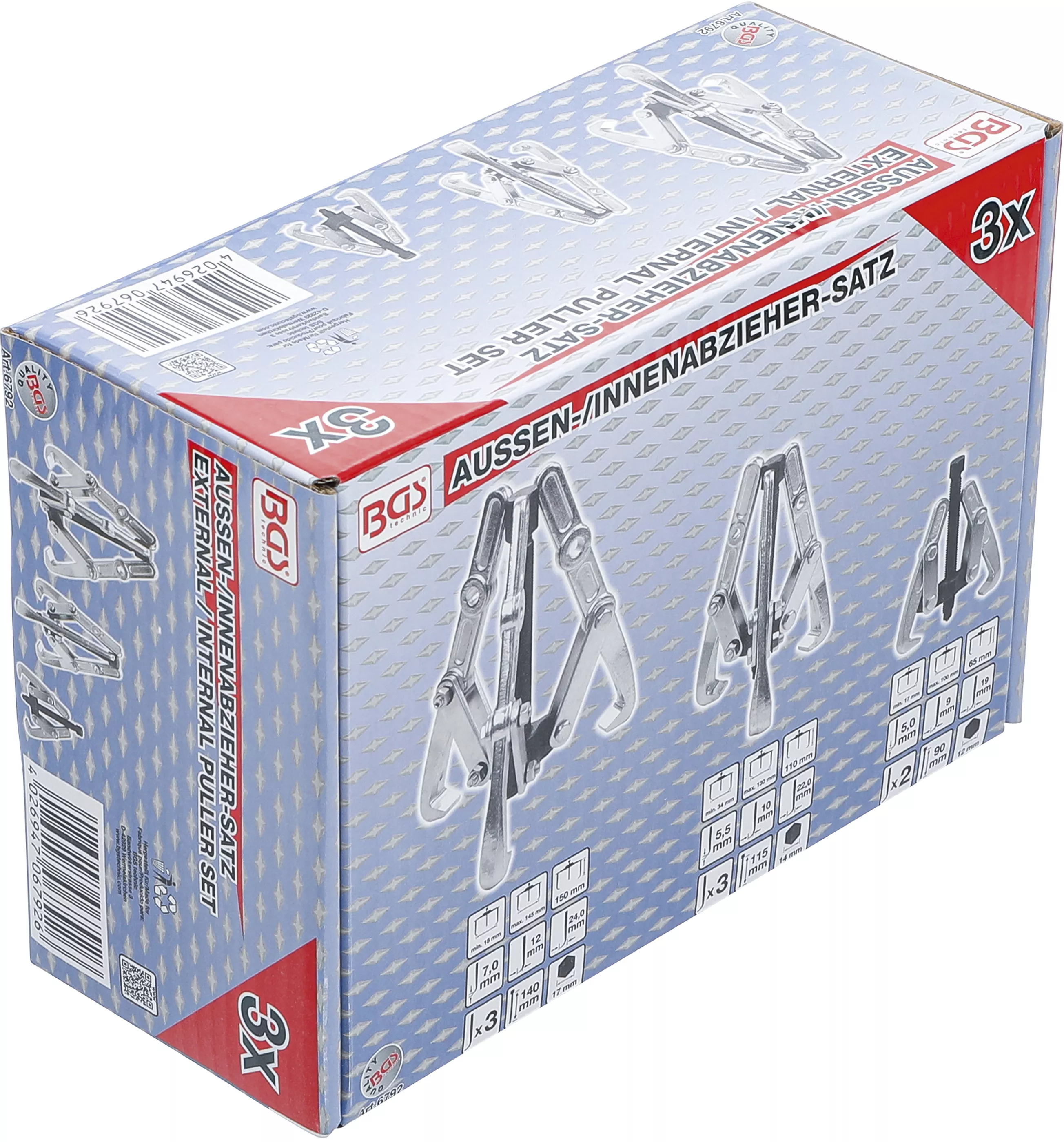 Set extractoare interior/exterior, 2-/3 brate | 100 / 120 / 150 mm | 3 piese [4]