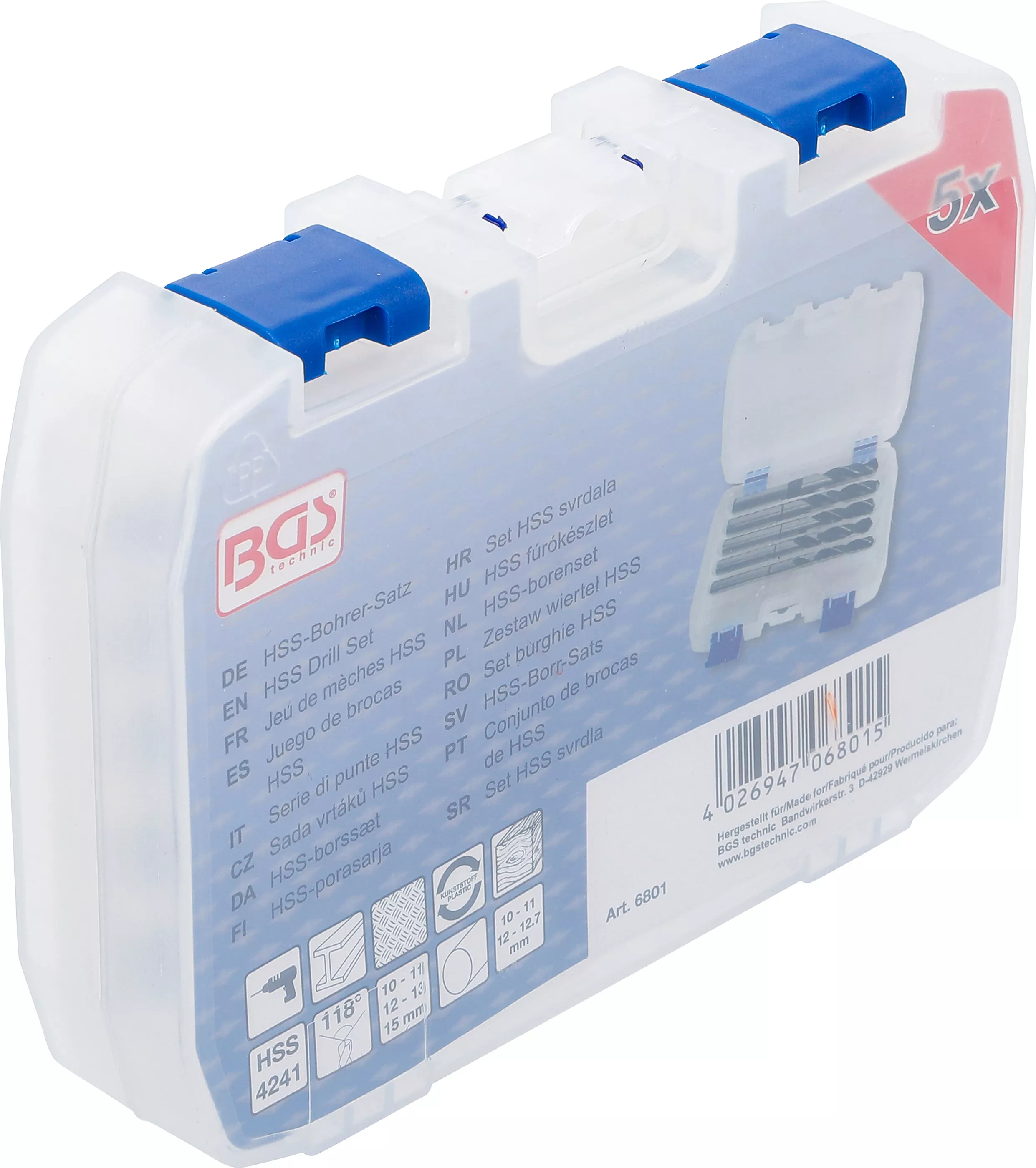 Set burghie HSS | 10 - 11 - 12 - 13 - 15 mm | 5 piese [5]