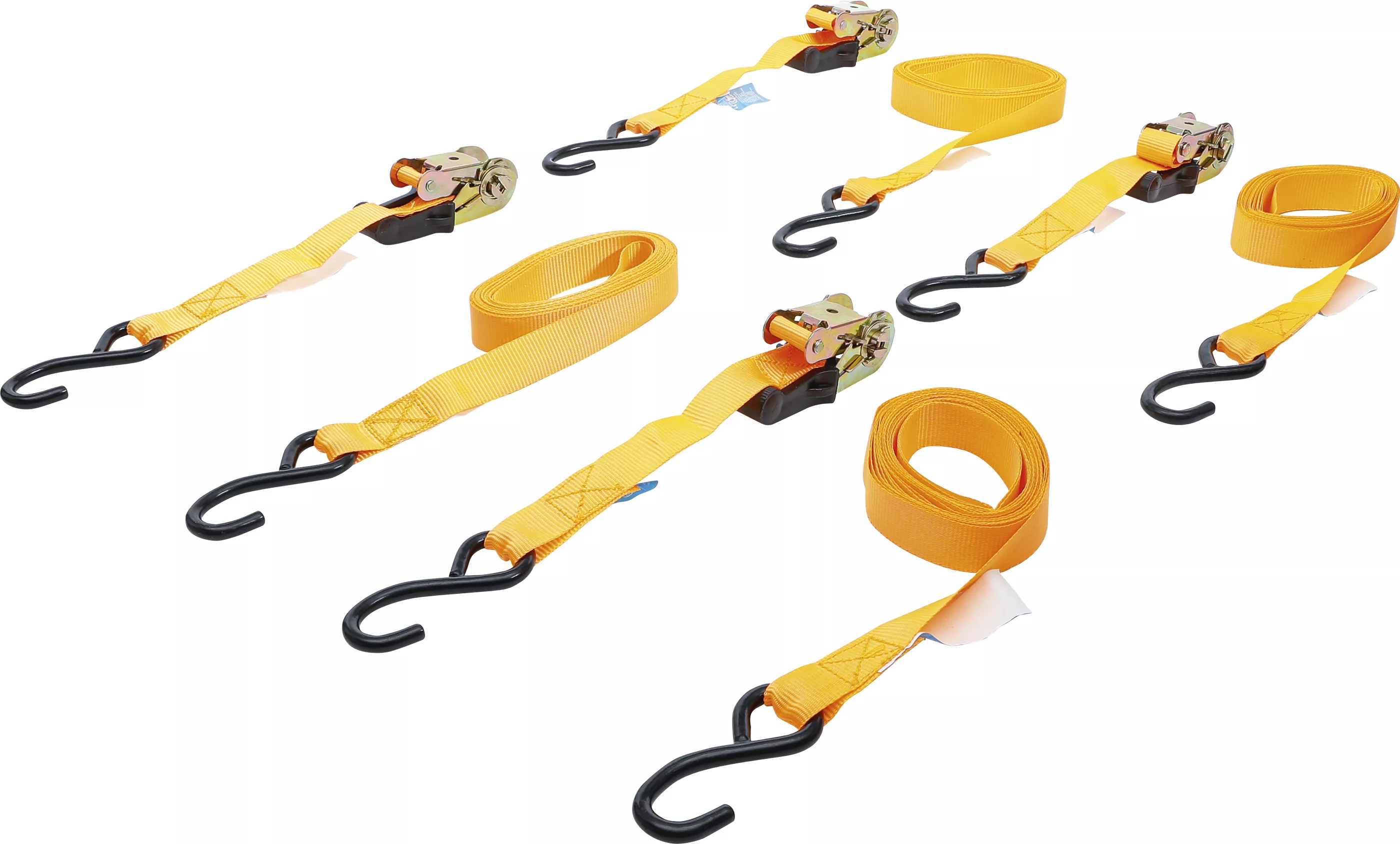 Set banda de tensionare cu clichet | cu carlige grele | 5 m x 25 mm | 4 piese [2]