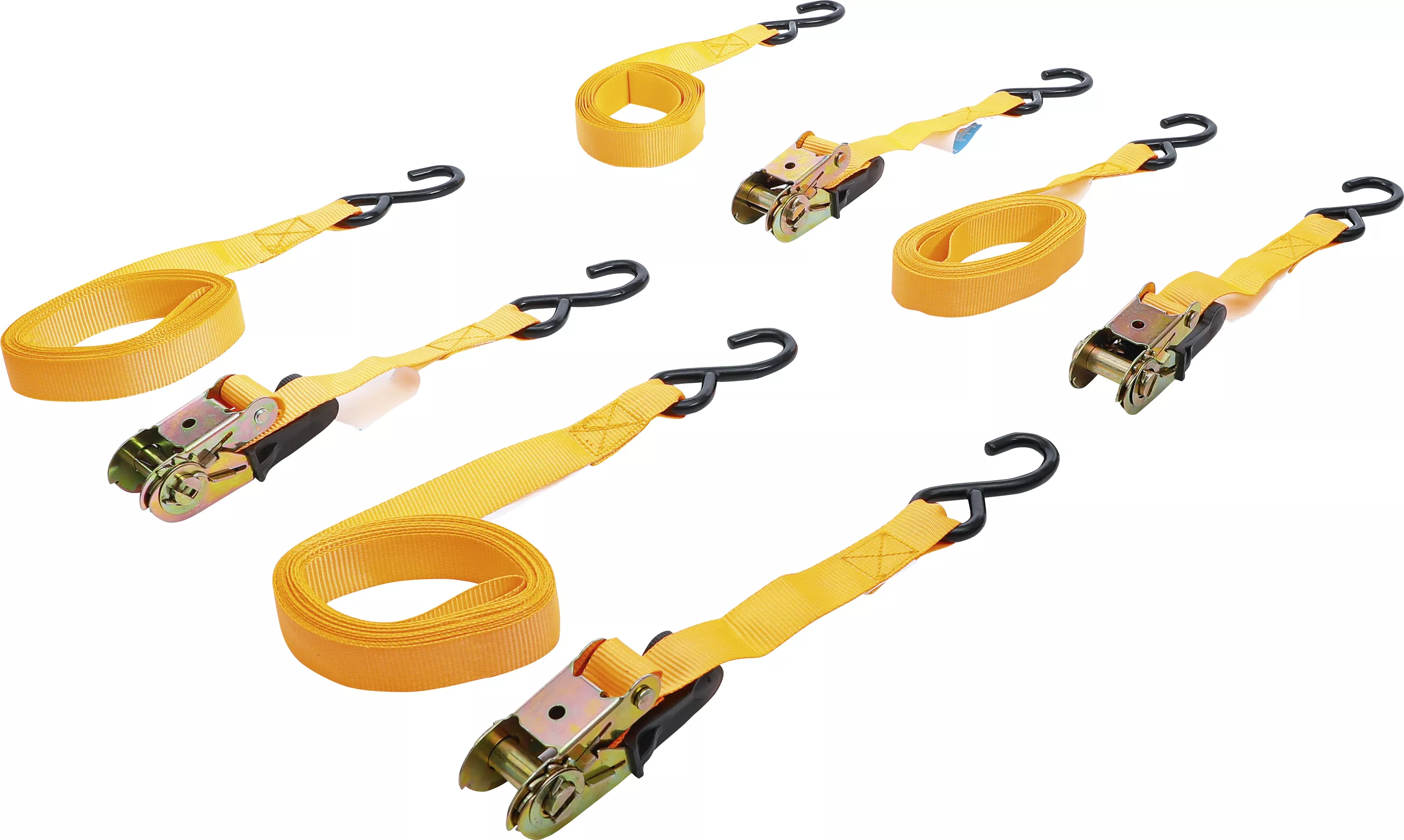 Set banda de tensionare cu clichet | cu carlige grele | 5 m x 25 mm | 4 piese [1]