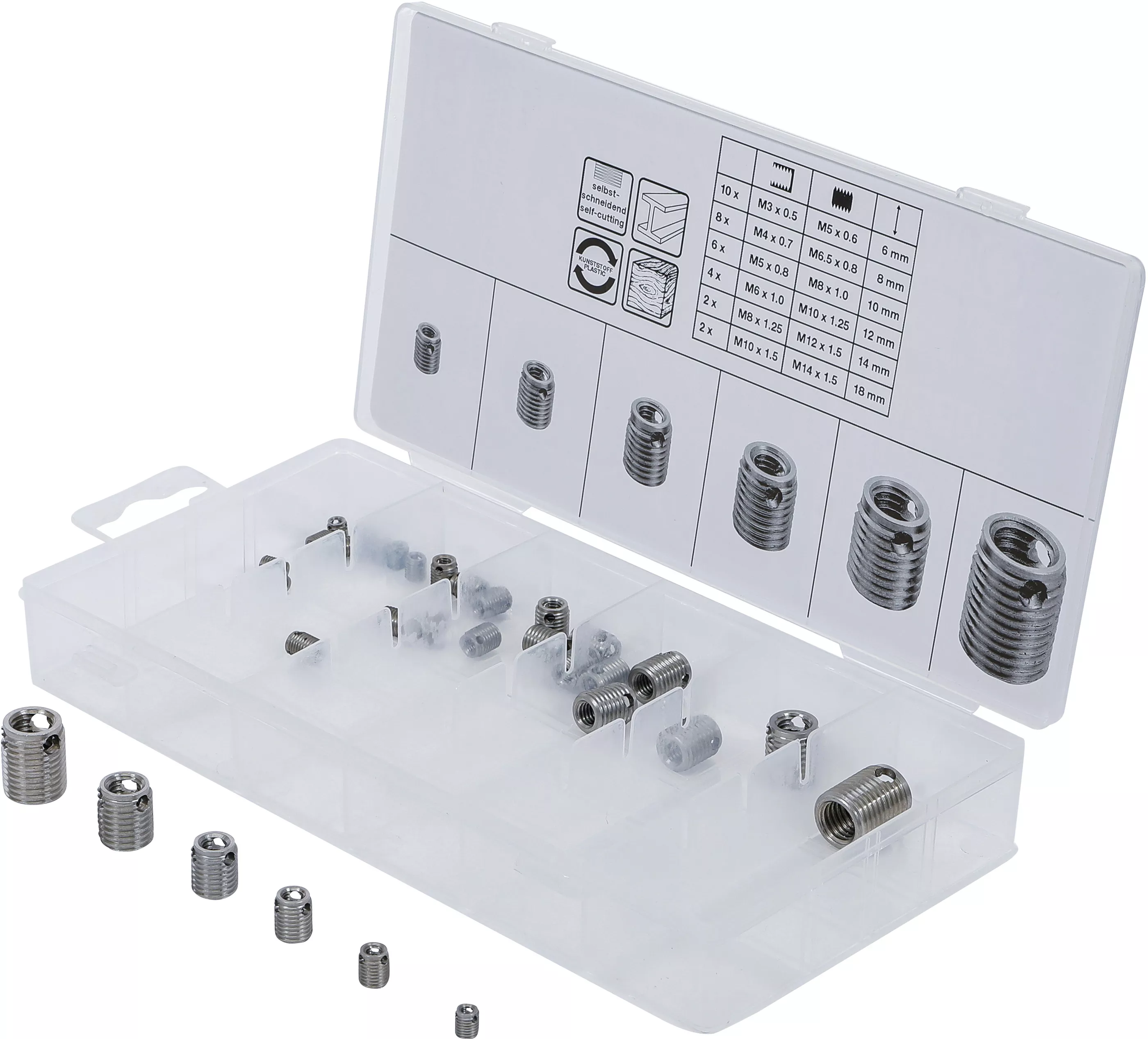 Consumabile - Sortiment adaptoare filetate | autofiletante | 32 piese