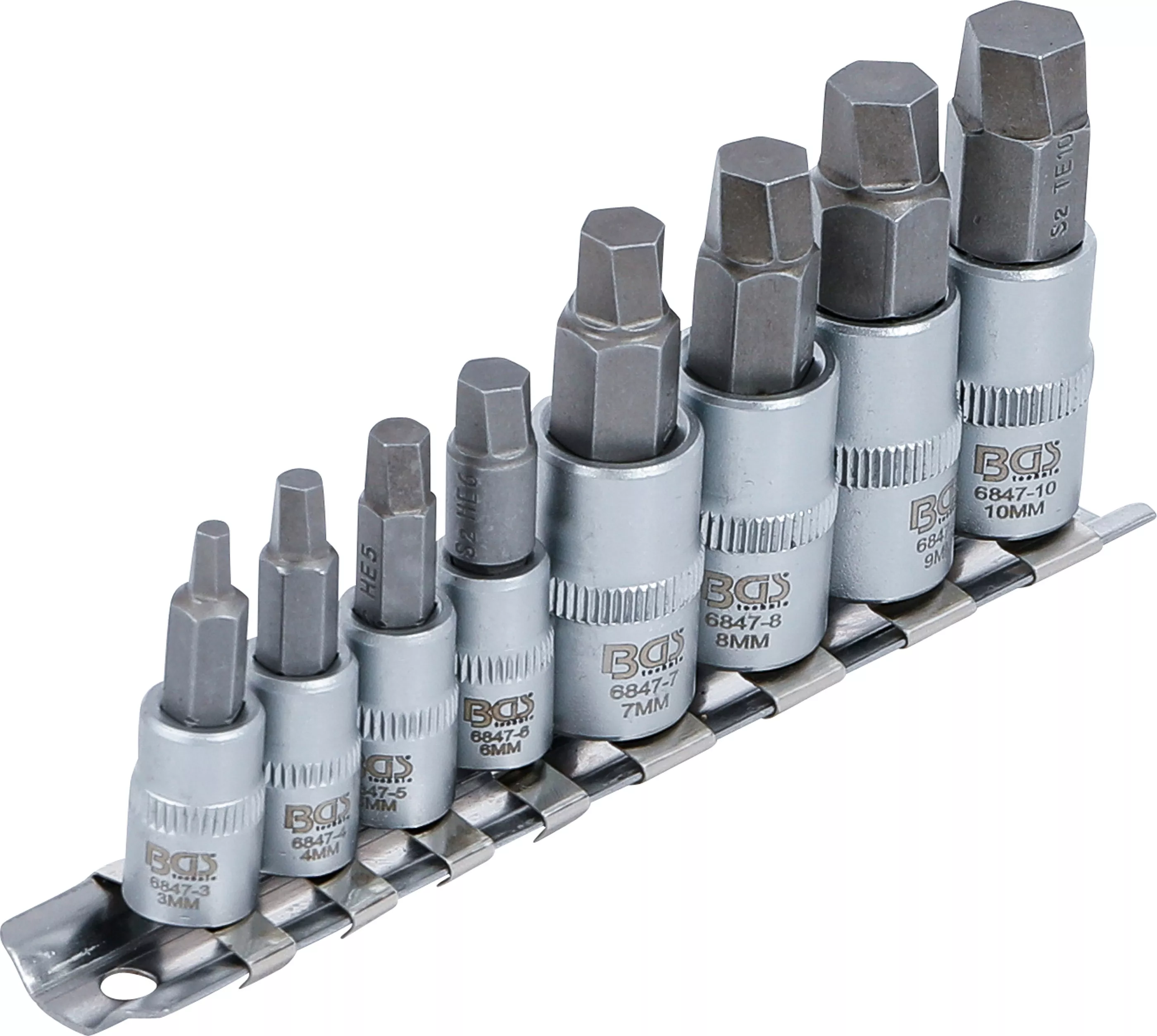 Set extractoare suruburi | 6,3 mm (1/4") / 10 mm (3/8") | pentru hexagon interior defect 3 - 10 mm | 8 piese [2]
