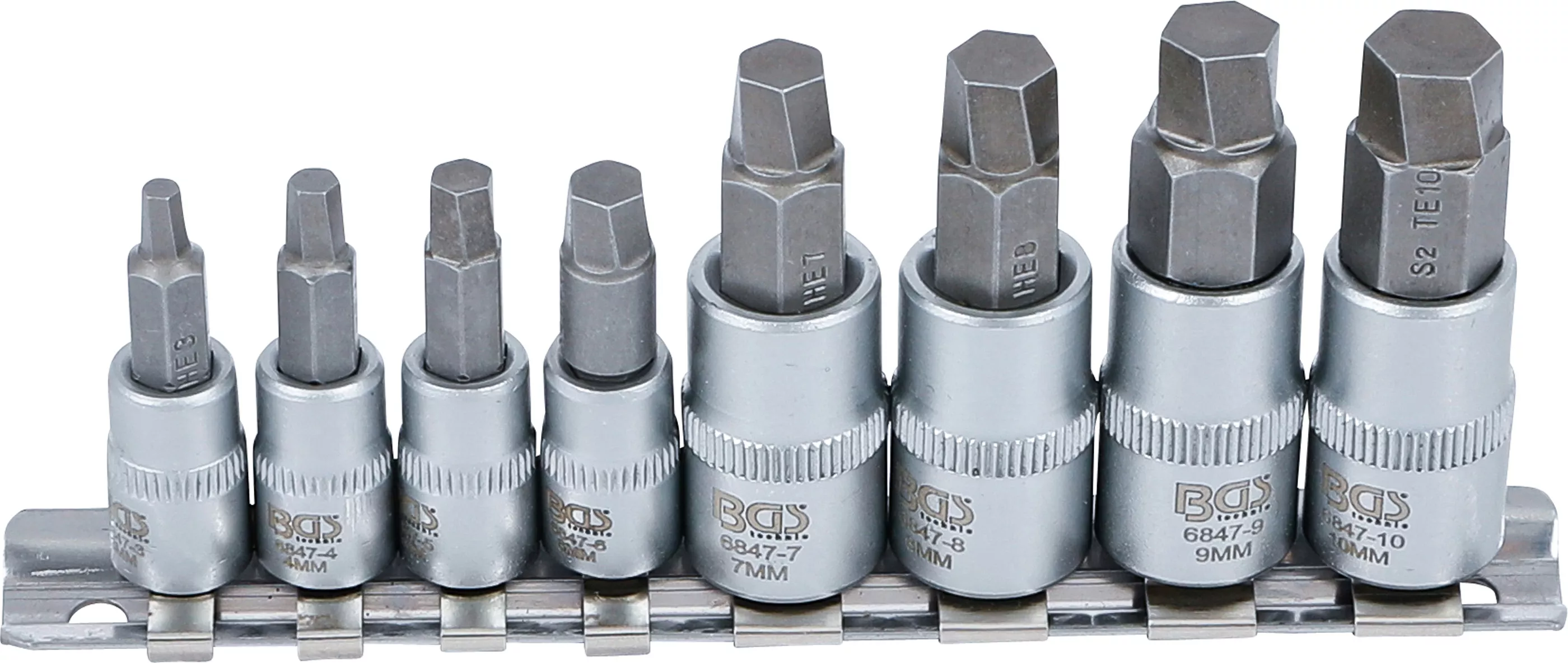 Set extractoare suruburi | 6,3 mm (1/4") / 10 mm (3/8") | pentru hexagon interior defect 3 - 10 mm | 8 piese [1]