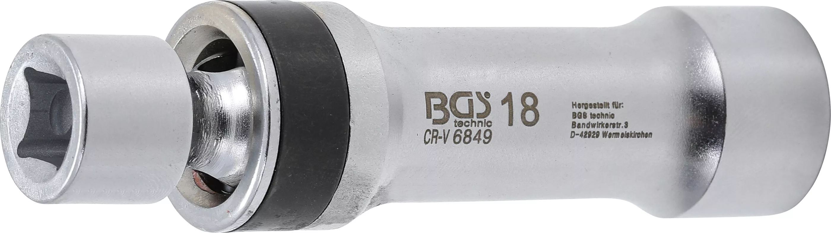 Cheie pentru bujii articulata 12 colturi cu arc de prindere | Antrenare patrat interior 10 mm (3/8") | 18 mm [2]