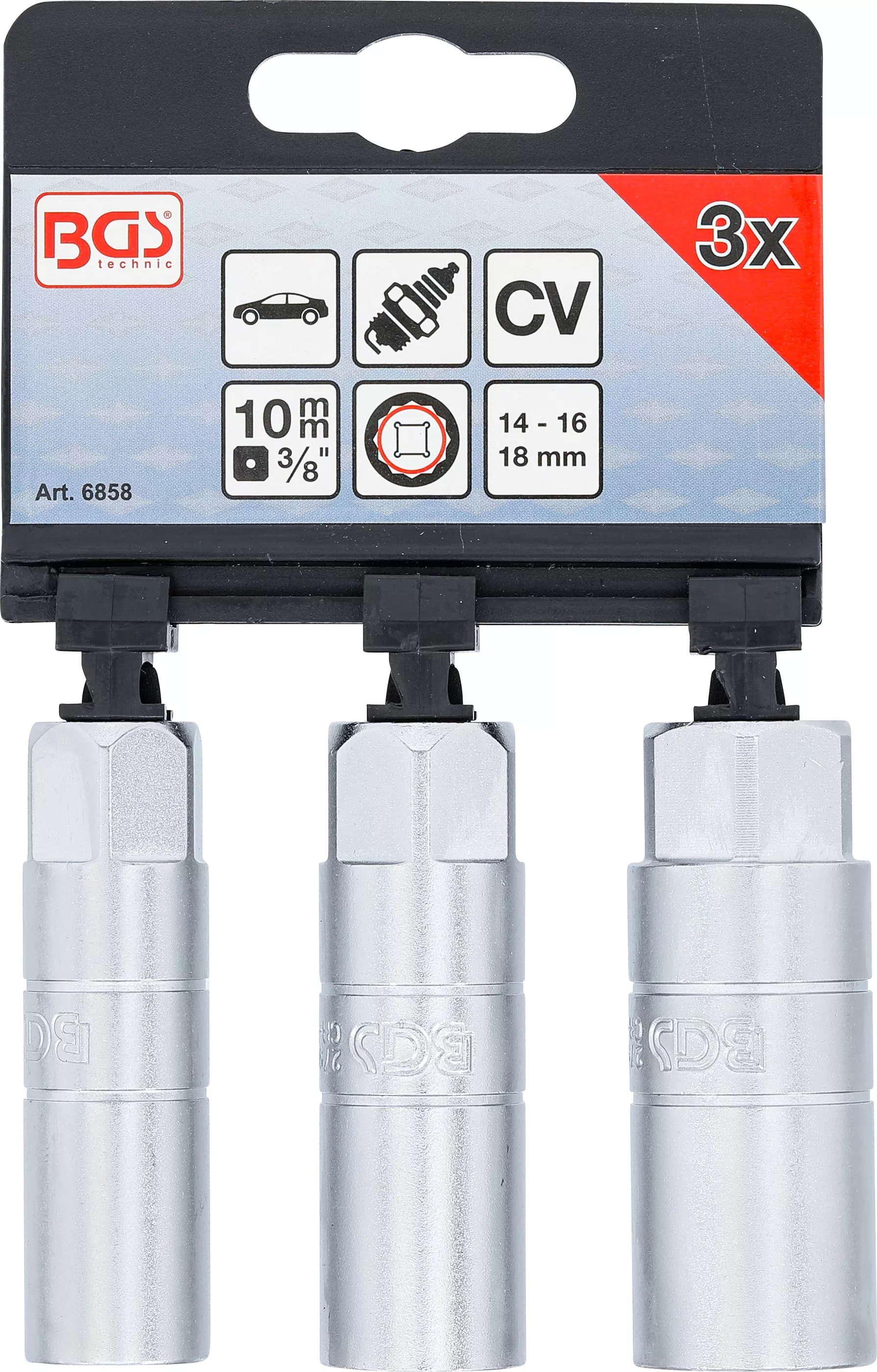 Set chei pentru bujii 12 colturi | 10 mm (3/8") | 14 - 16 - 18 mm | 3 piese [4]