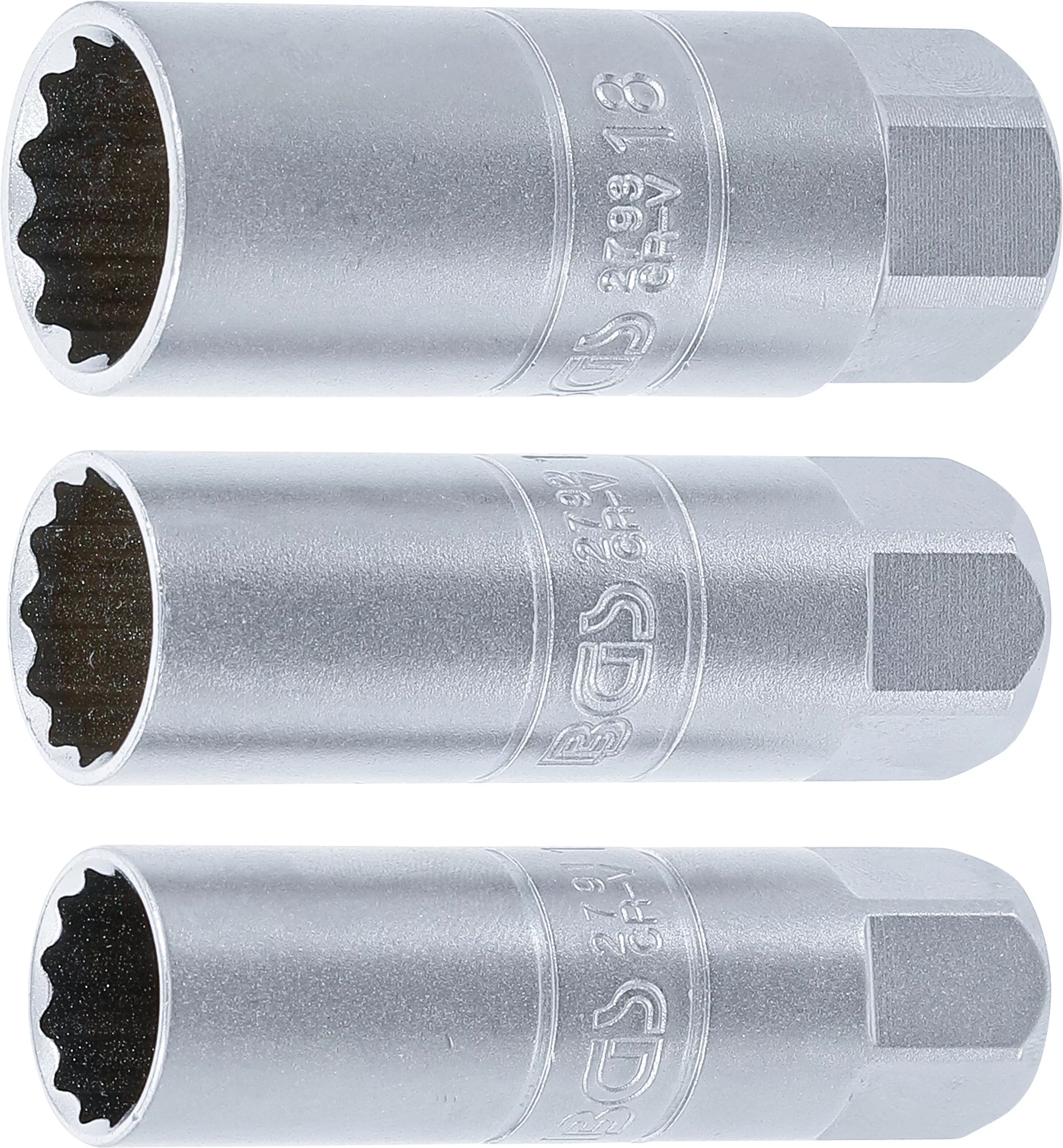 Unelte şi scule pentru bujii - Set chei pentru bujii 12 colturi | 10 mm (3/8") | 14 - 16 - 18 mm | 3 piese