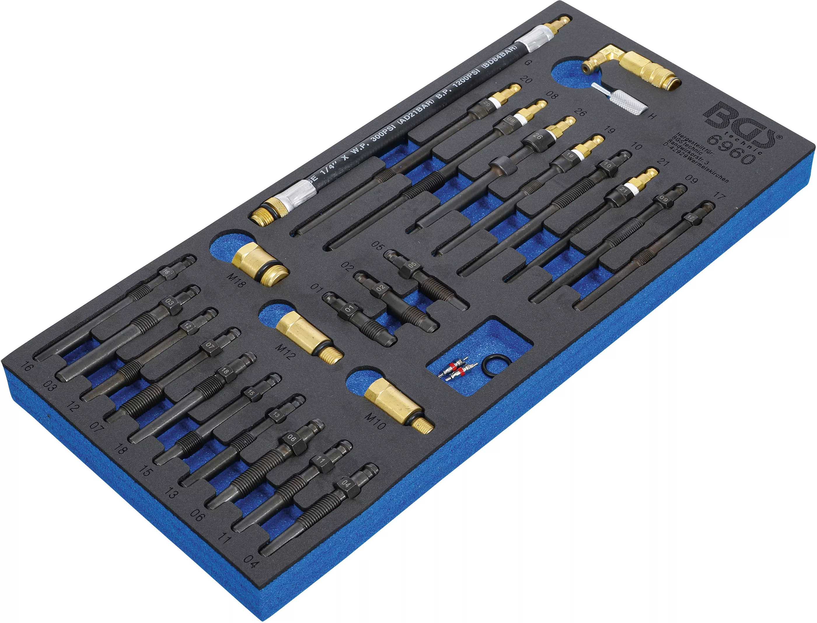Suport organizator pentru carucior 1/3: Set adaptoare pentru tester compresie si pierdere presiune | 30 piese [2]