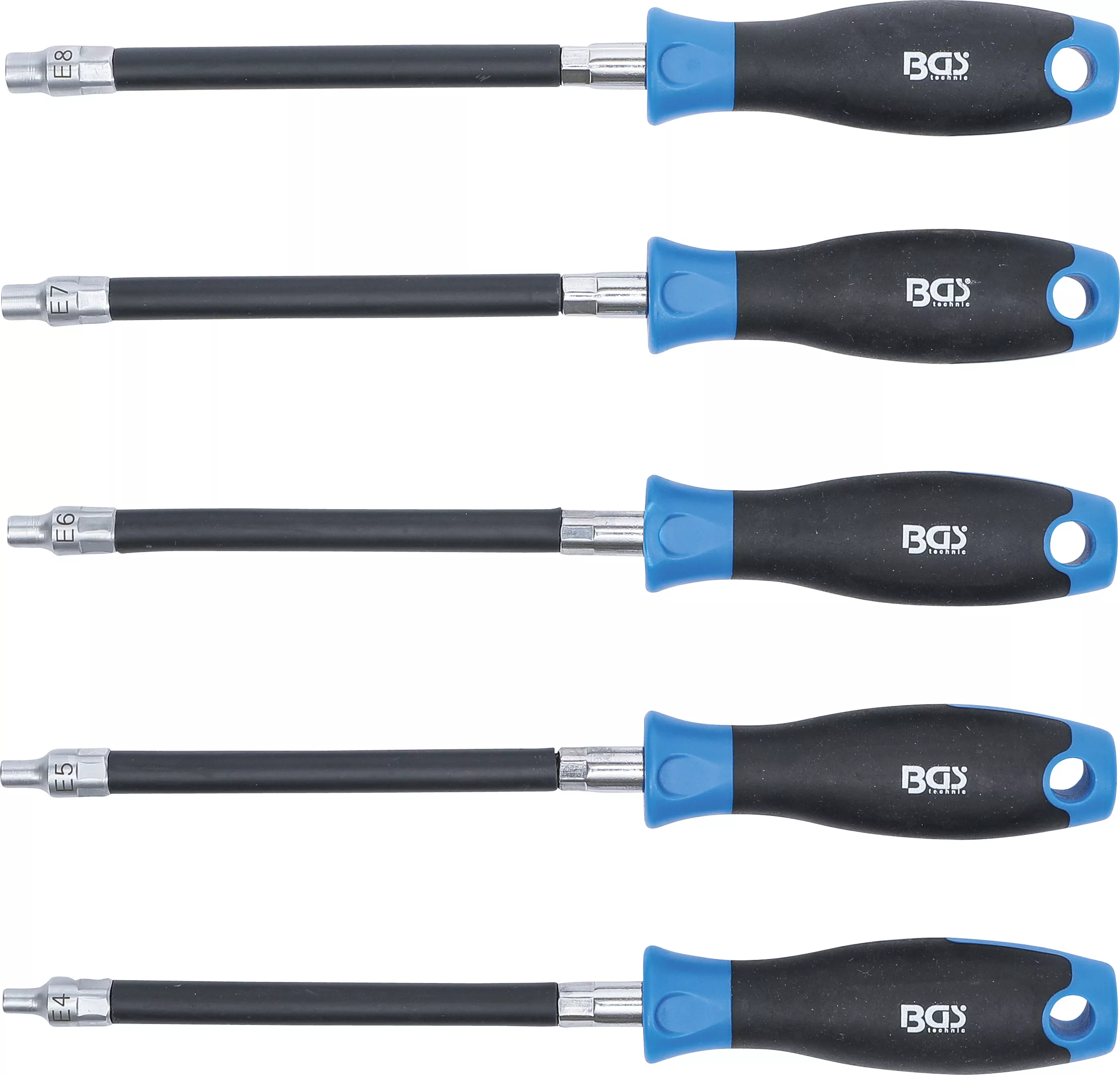 Set surubelnite flexibile cu maner rotund | Profil E E4 - E8 | Lungimea lamei 150 mm | 5 piese [2]