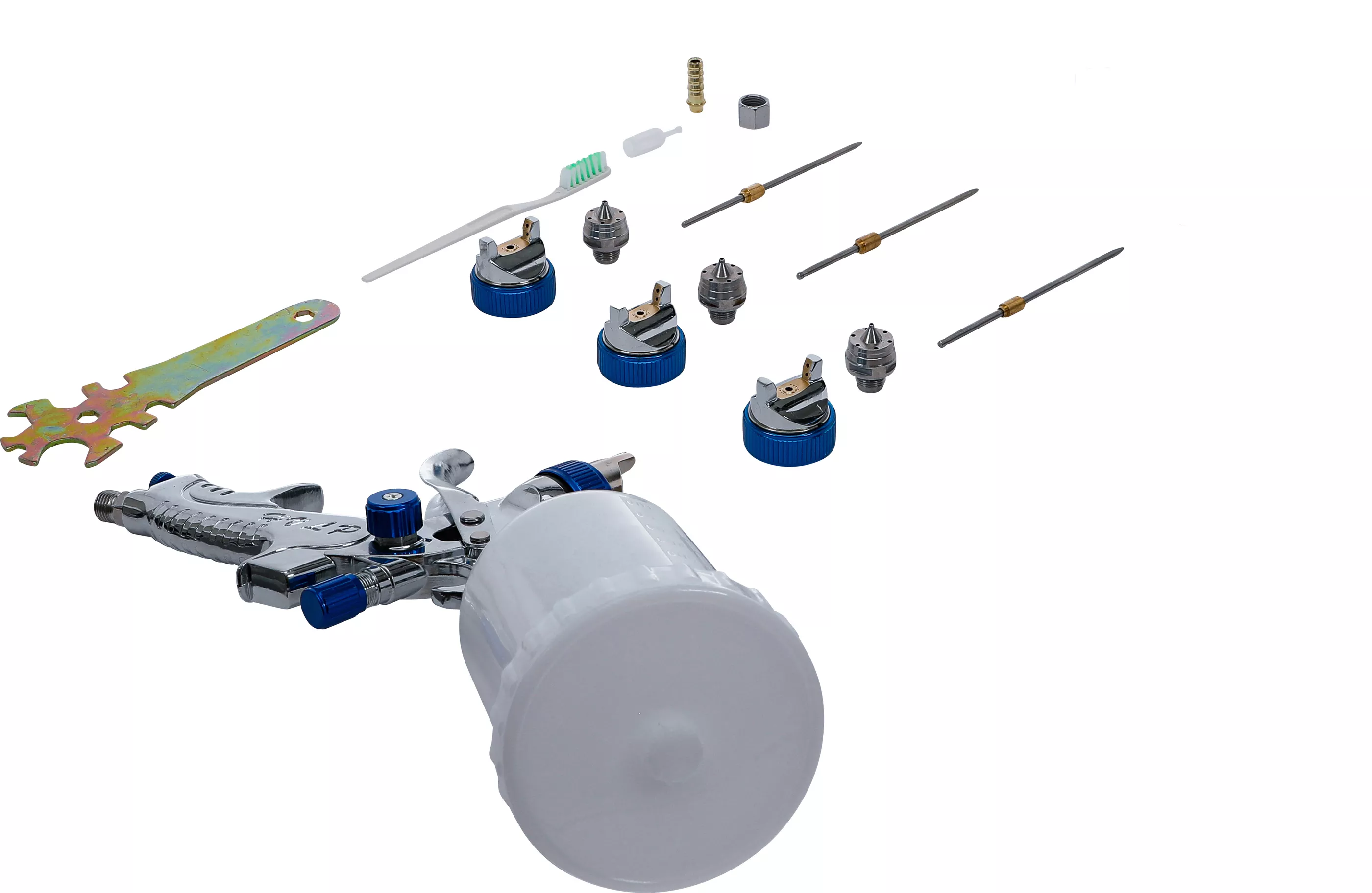 Pistol de vopsit pneumatic | cu 3 duze de pulverizare | 1,4 - 1,7 - 2,0 mm [3]