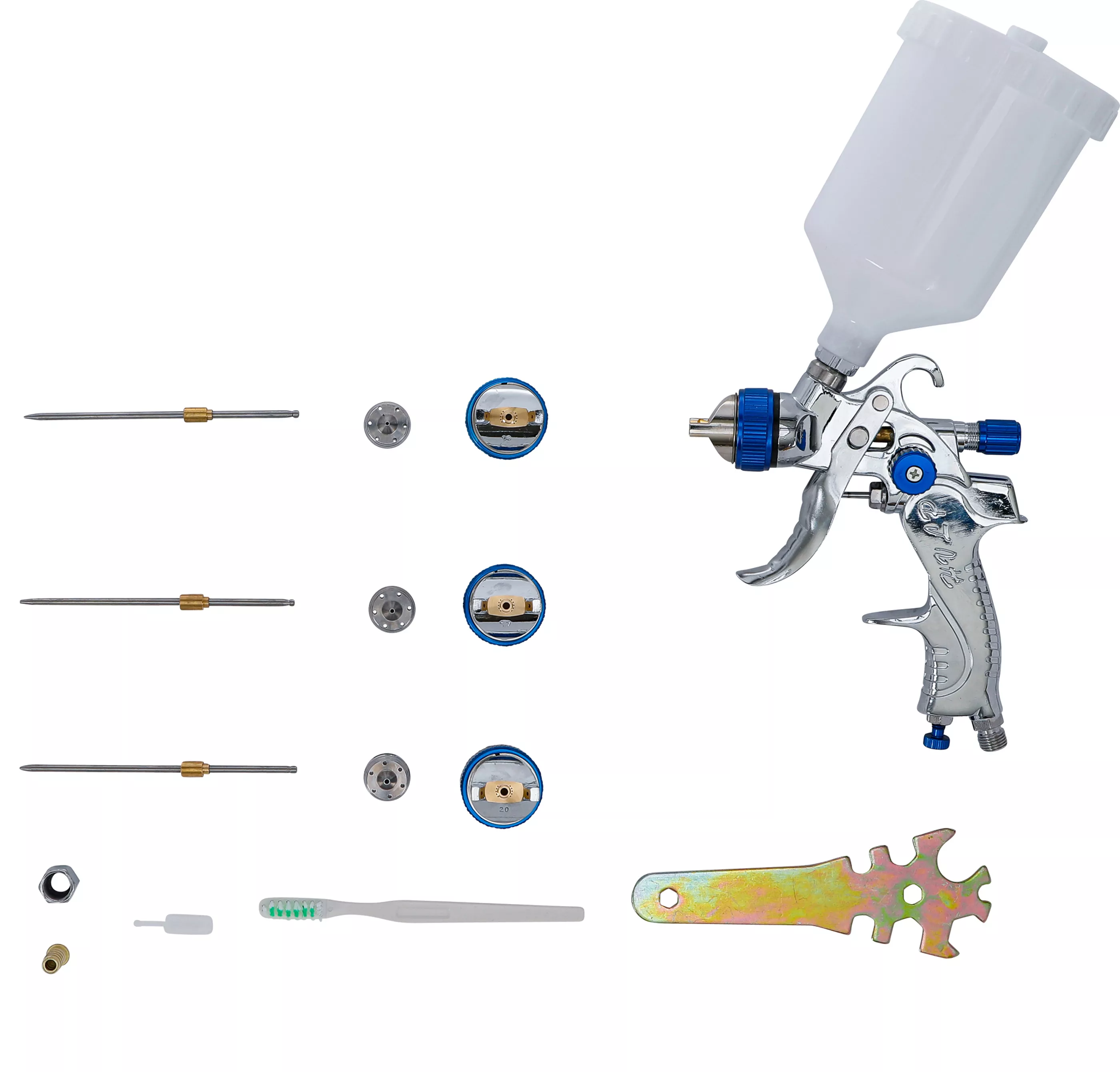 Pistol de vopsit pneumatic | cu 3 duze de pulverizare | 1,4 - 1,7 - 2,0 mm [4]