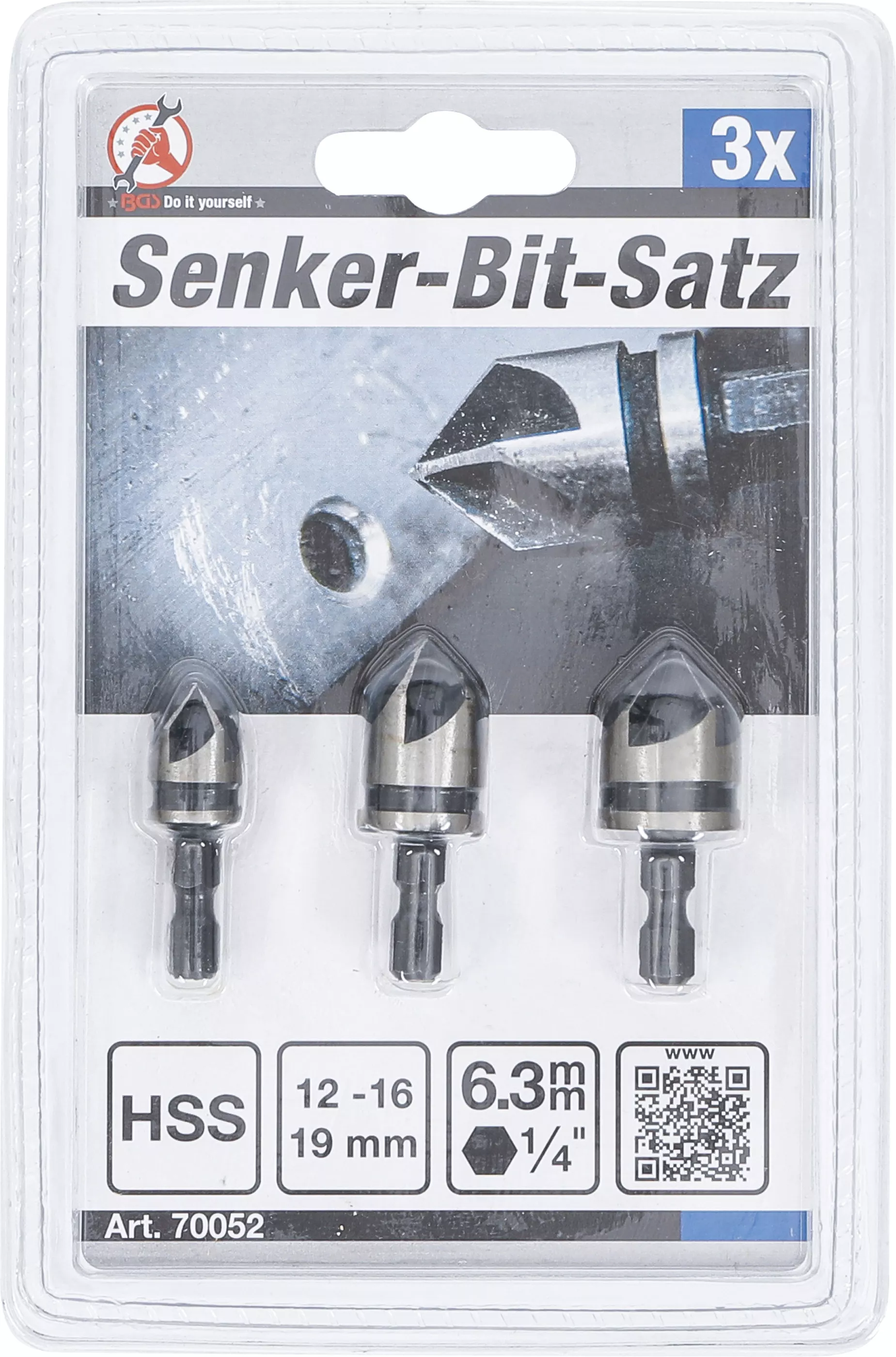 Set biti tesire | HSS | Antrenare 6,3 mm (1/4") | 12 - 16 - 19 mm | 3 piese [4]