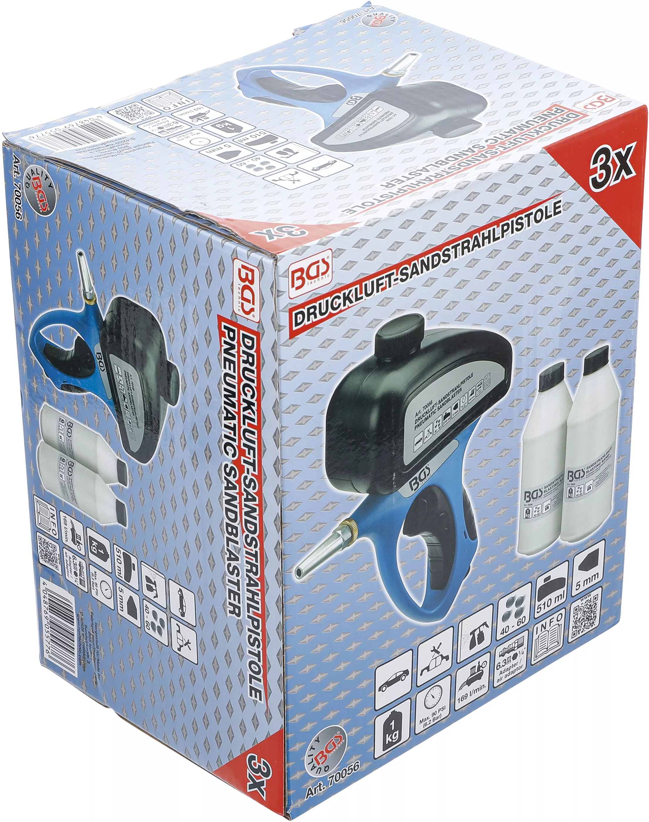 Pistol de sablare pneumatic inclusiv accesorii | 3 piese [3]