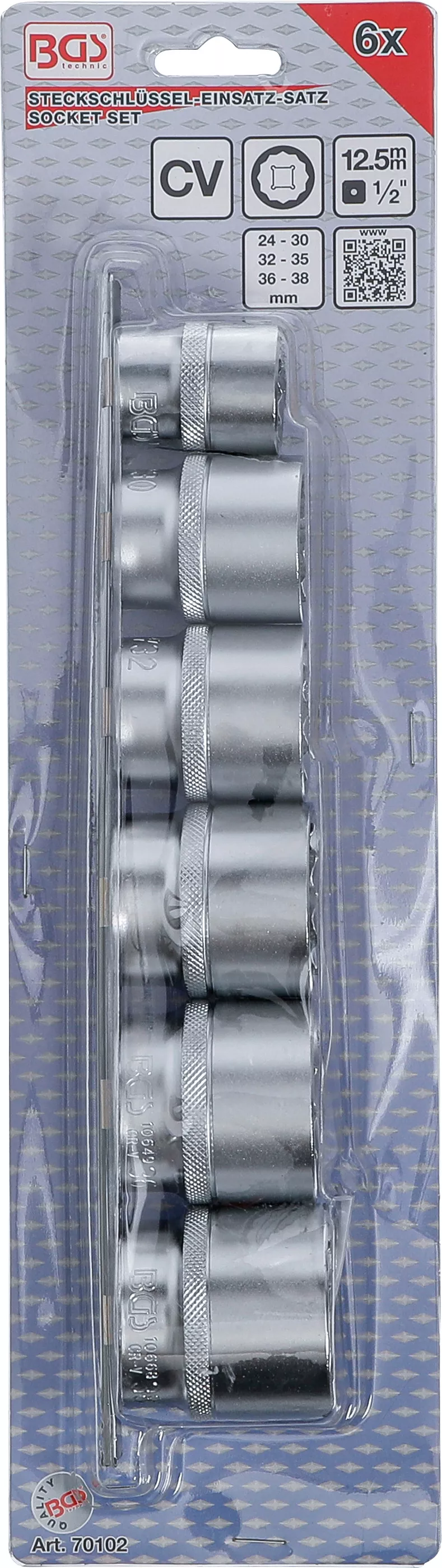 Set chei tubulare, 12 colturi | 12,5 mm (1/2") | 24 - 38 mm | 12 piese [4]