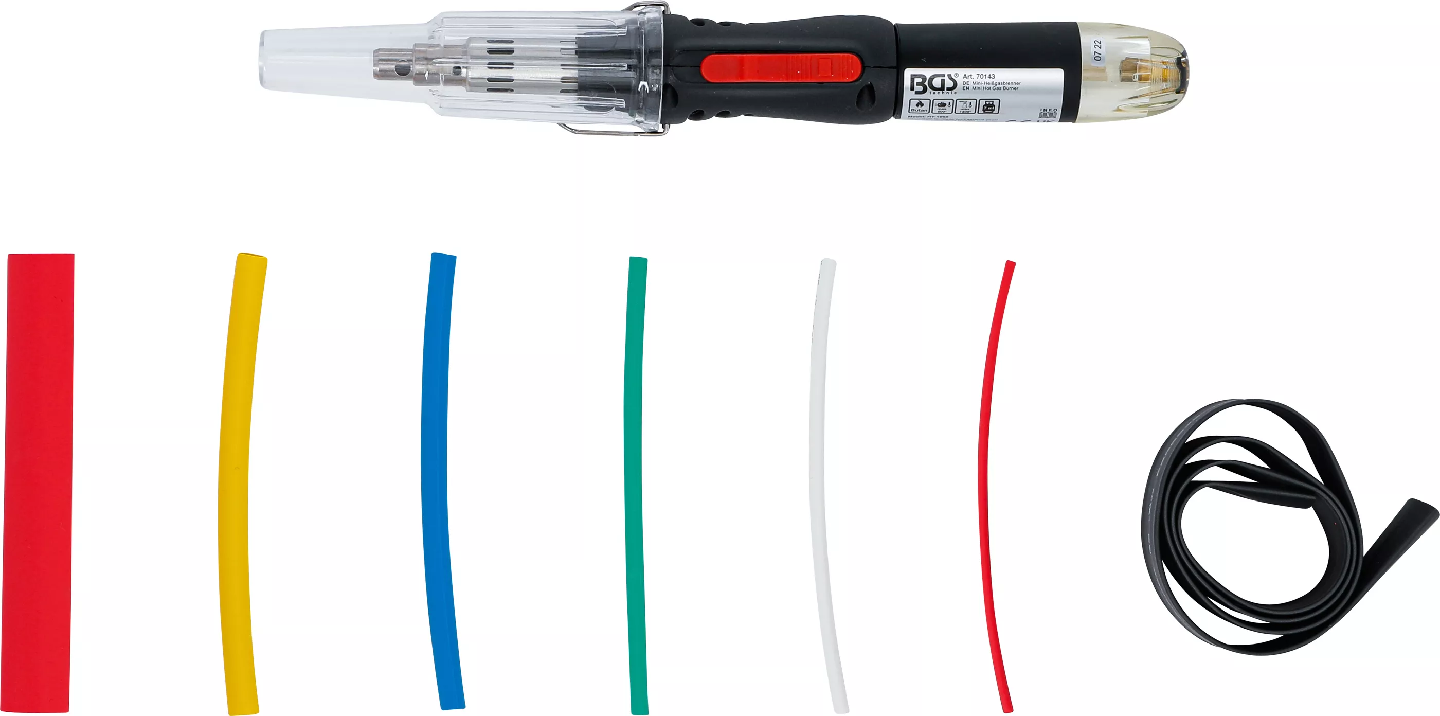 Mini-arzator gaz fierbinte cu sortiment furtunuri contractabile | colorate | cu aprindere piezoelectrica | 162 piese [4]