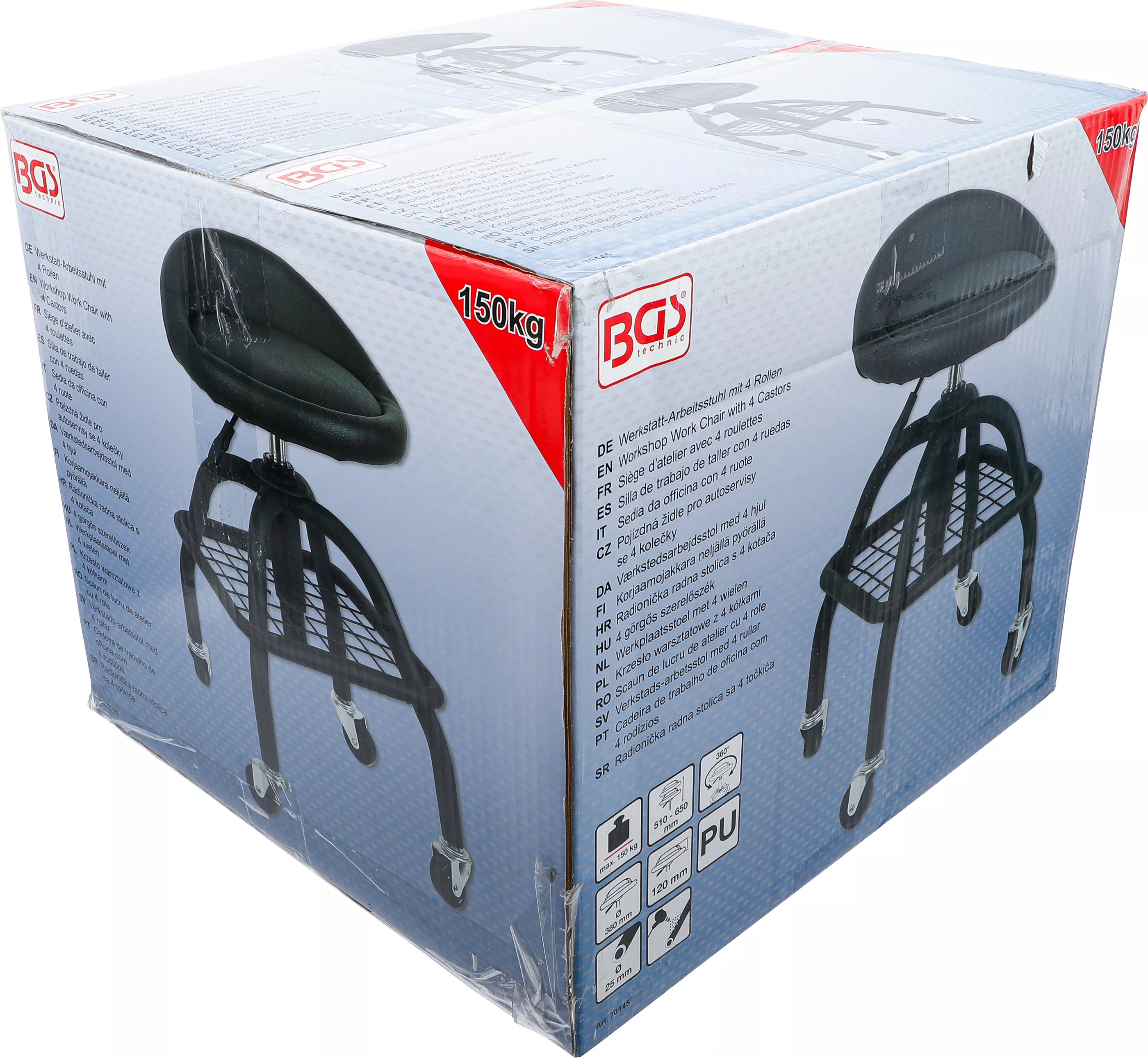 Scaun de atelier | cu 4 role | reglabil pe inaltime | 540 - 680 mm [5]