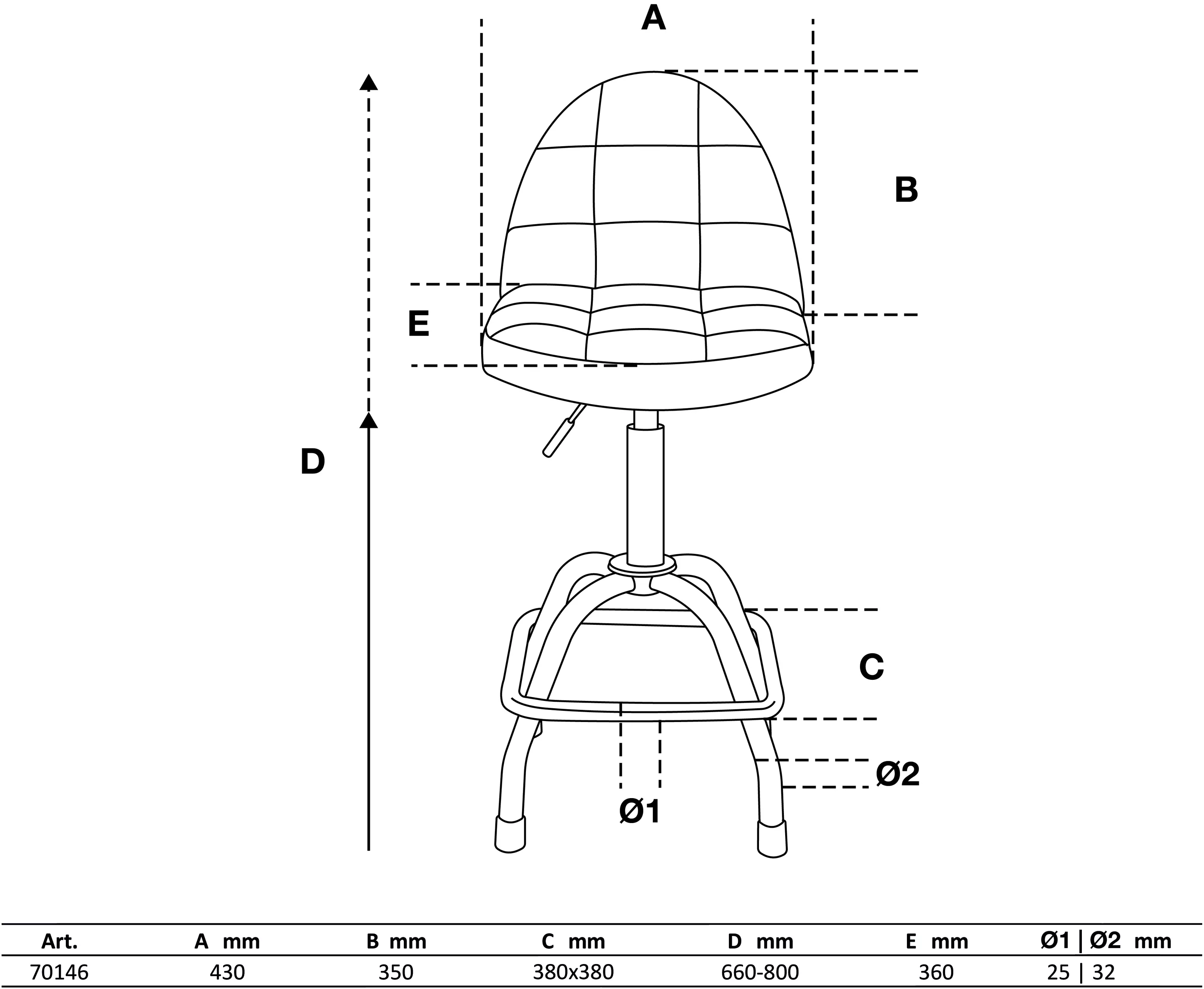 Scaun de atelier pivotant cu spatar | reglabil pe inaltime [2]