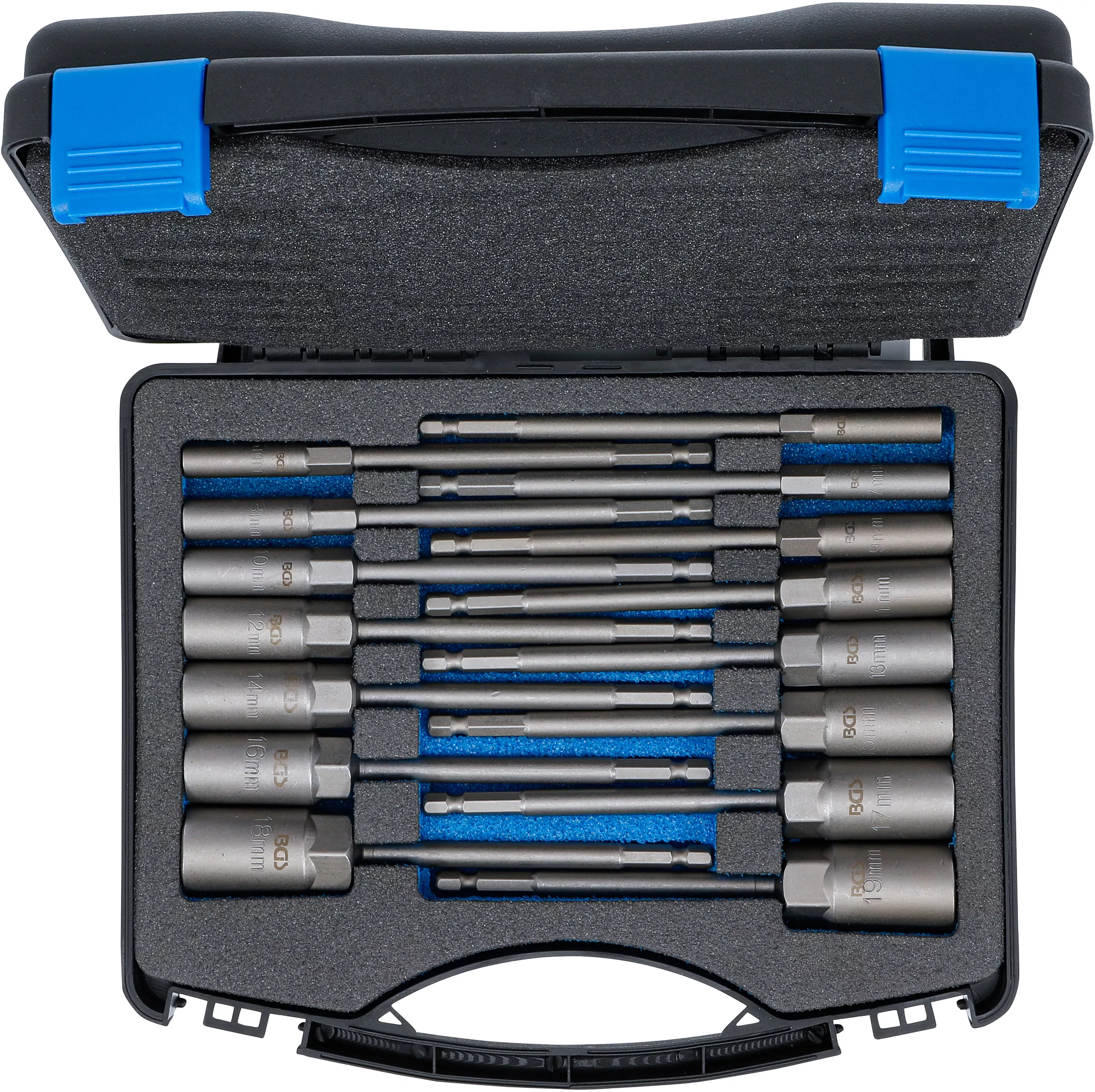 Set chei tubulare 6 colturi | extra lungi | Antrenare 6 colturi exterior 6,3 mm (1/4") | pentru masini de gaurit | 5,5 - 19 mm | 15 piese [5]