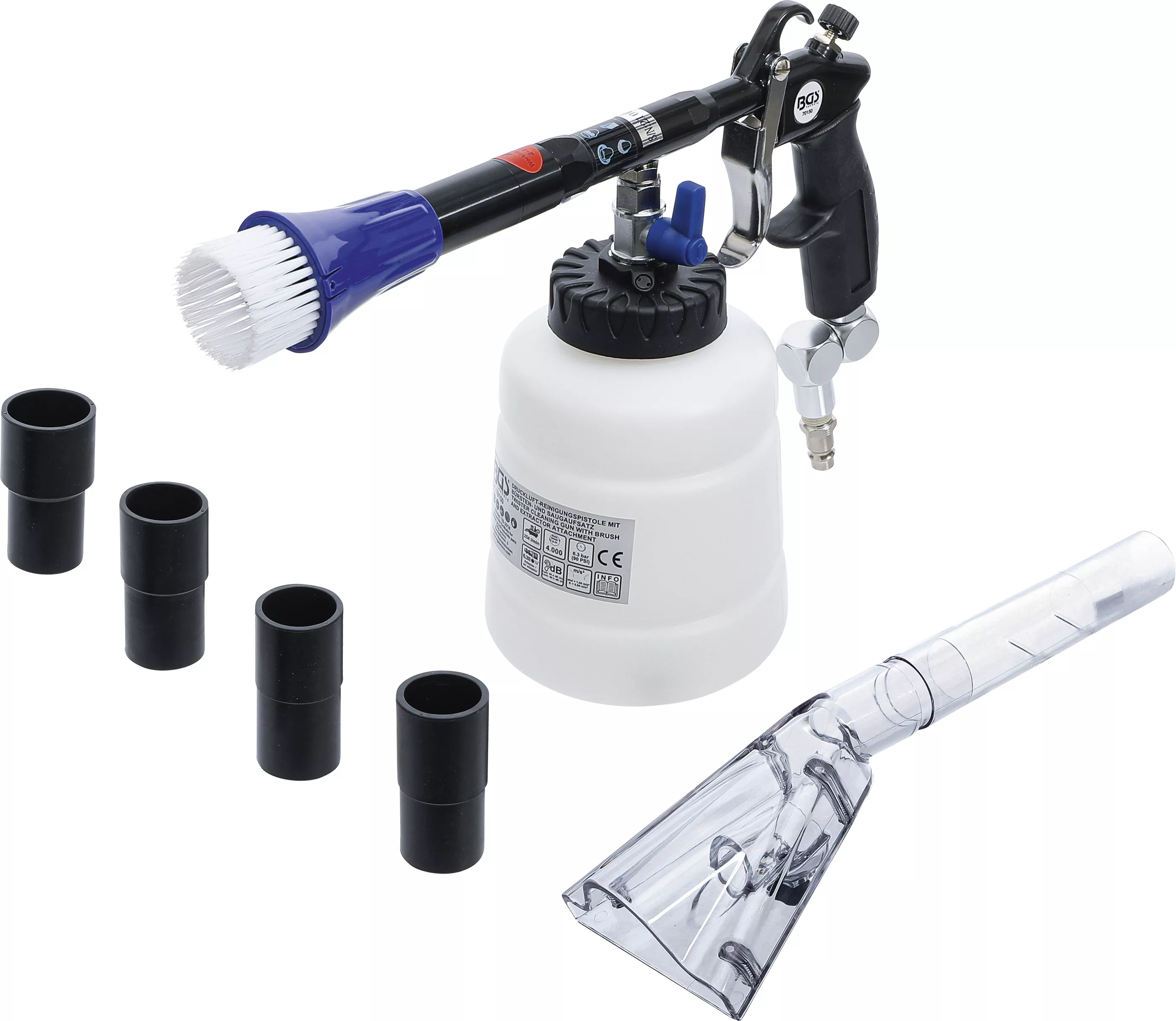 Pistol de curatare pneumatic cu perii si cap aspiratie | 7 piese [2]