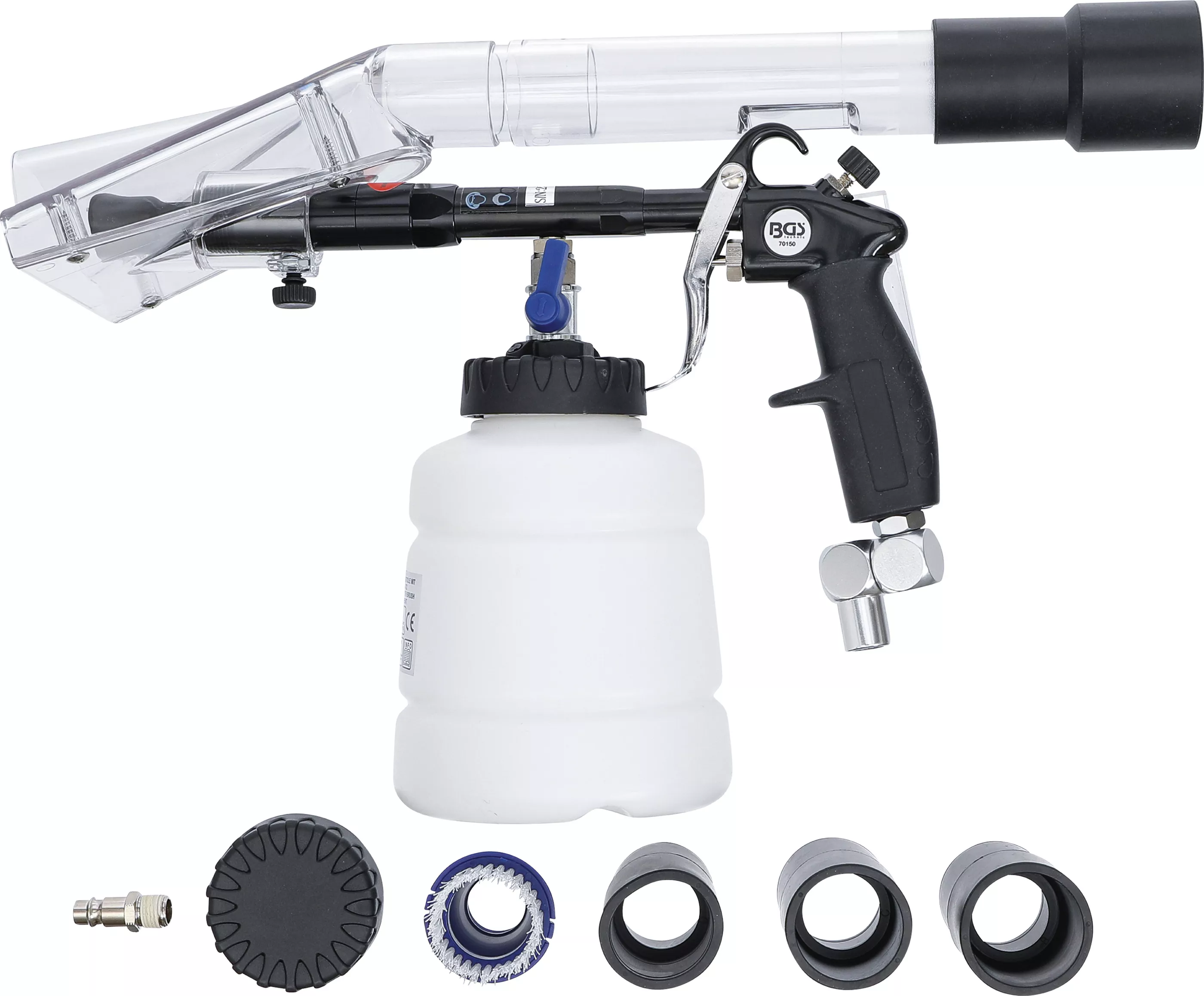 Pistol de curatare pneumatic cu perii si cap aspiratie | 7 piese [5]
