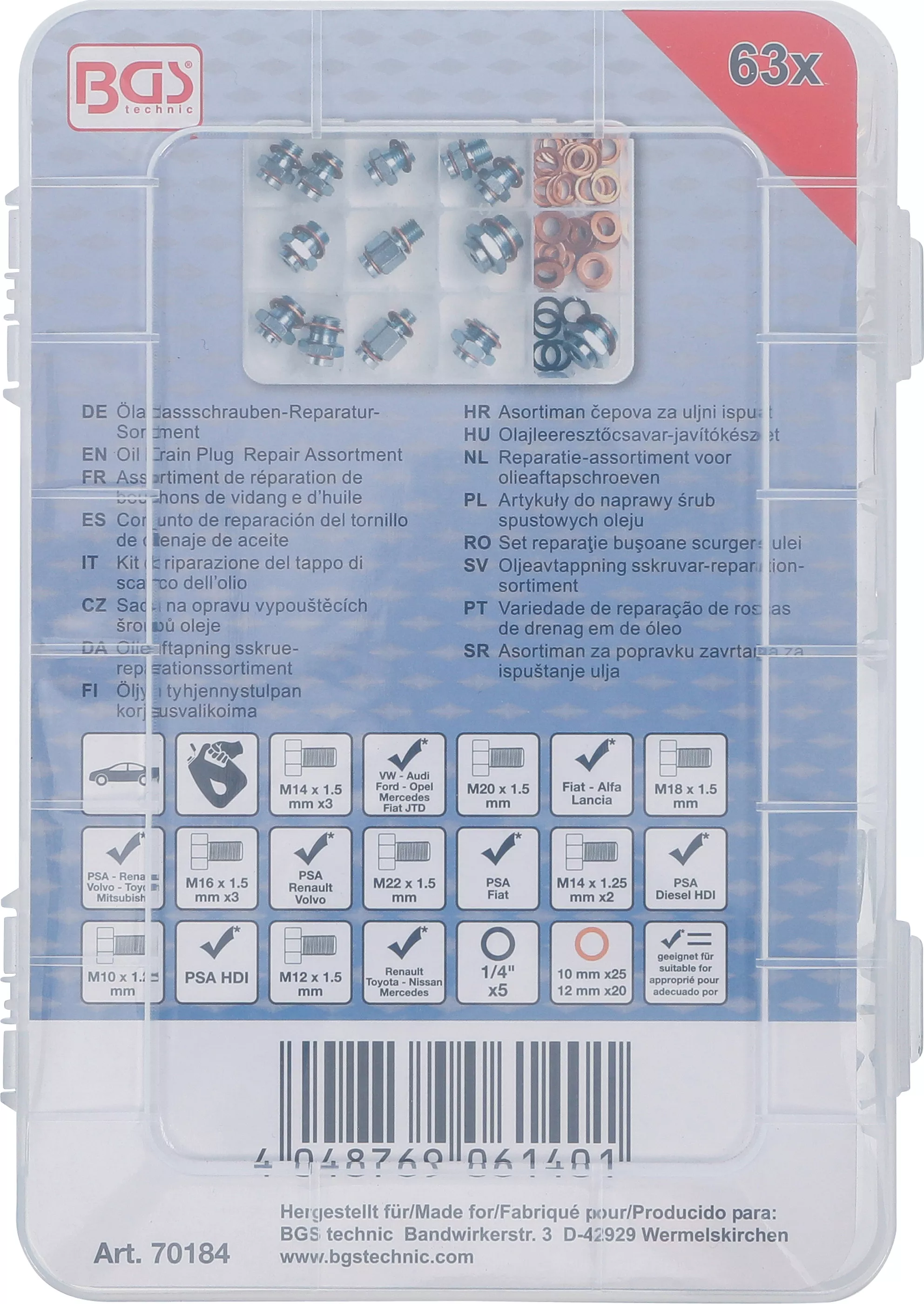 Set reparatie busoane scurgere ulei | 63 piese [3]
