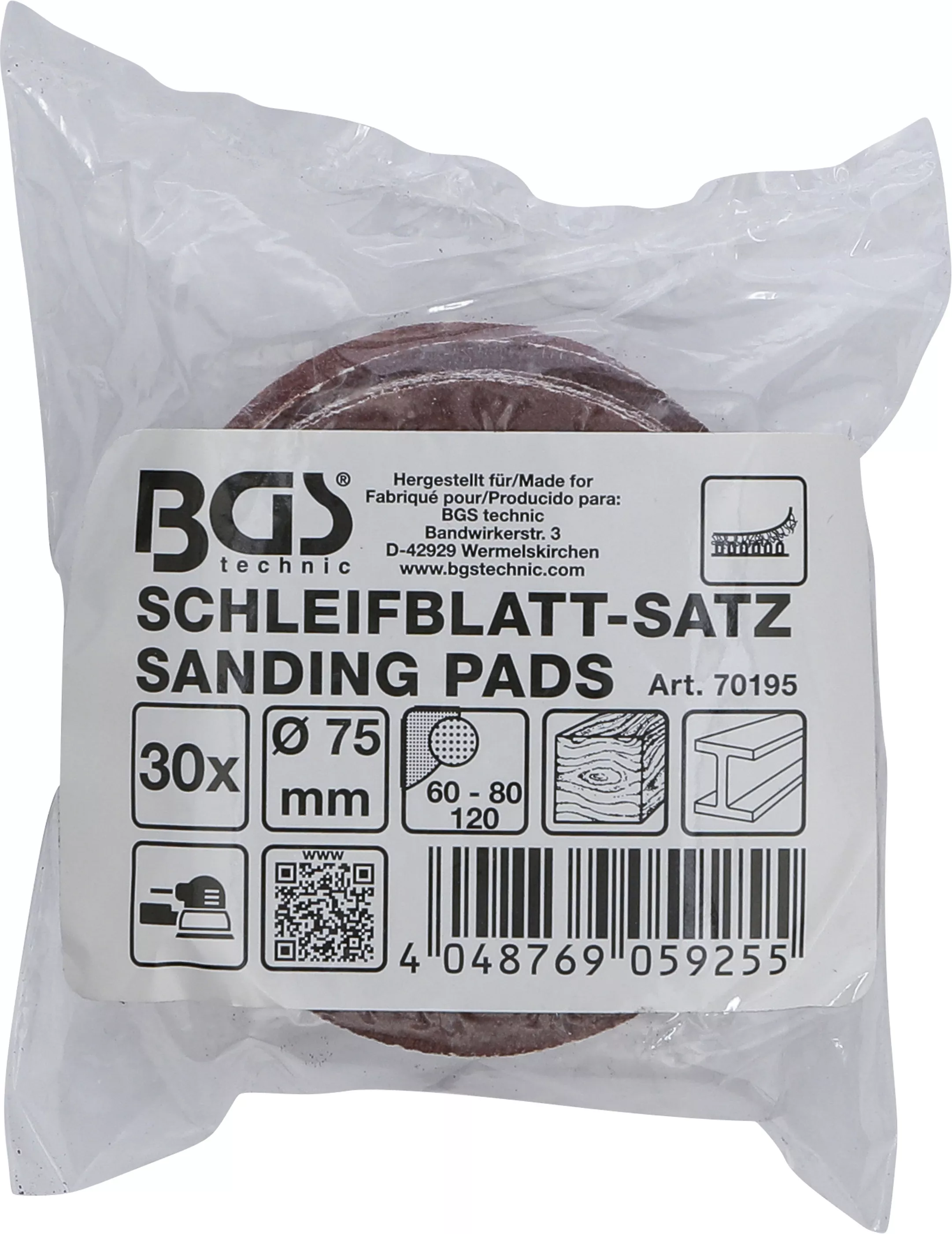 Set benzi slefuire pentru slefuitor excentric | o 75 mm | K 60 - 80 - 120 | 30 piese [3]
