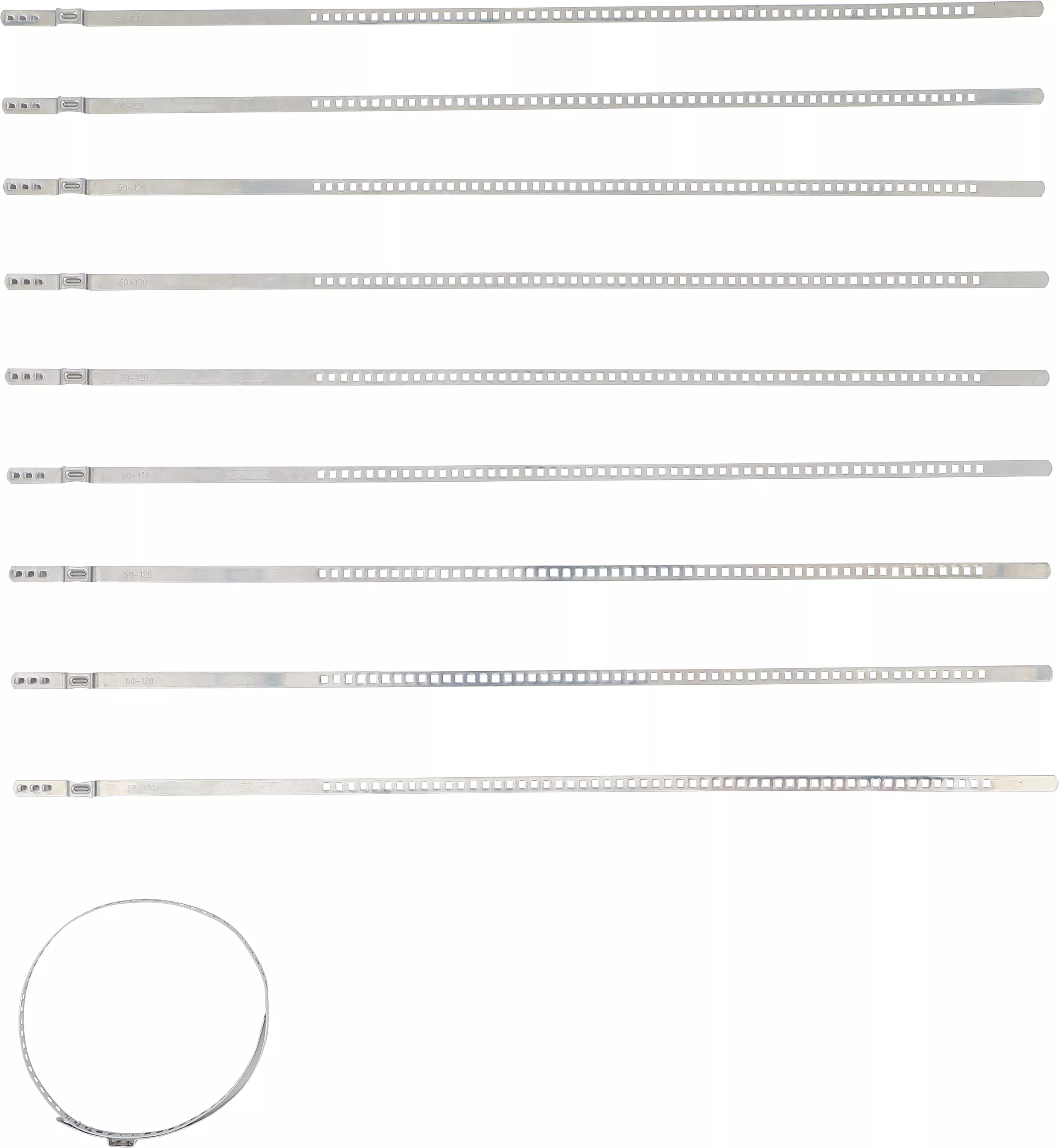 Set coliere pentru burdufuri de ax | otel superior | inox | 7 mm | 50 - 120 mm | 10 piese [2]