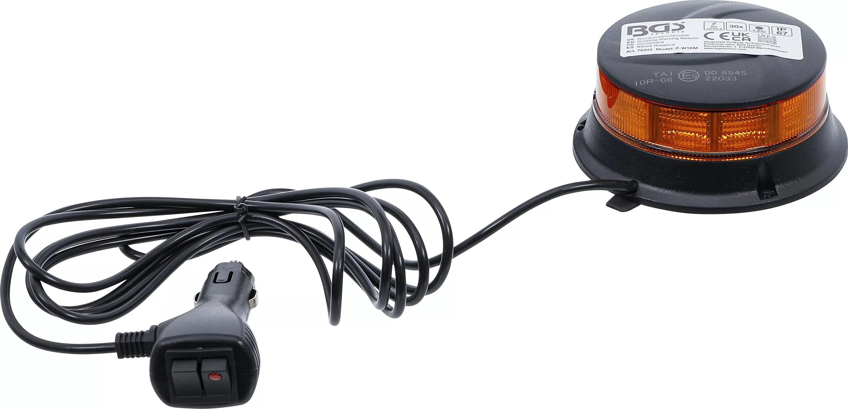Accesorii auto - Girofar | galben| cu magnet | 12 V / 24 V | o 130 mm