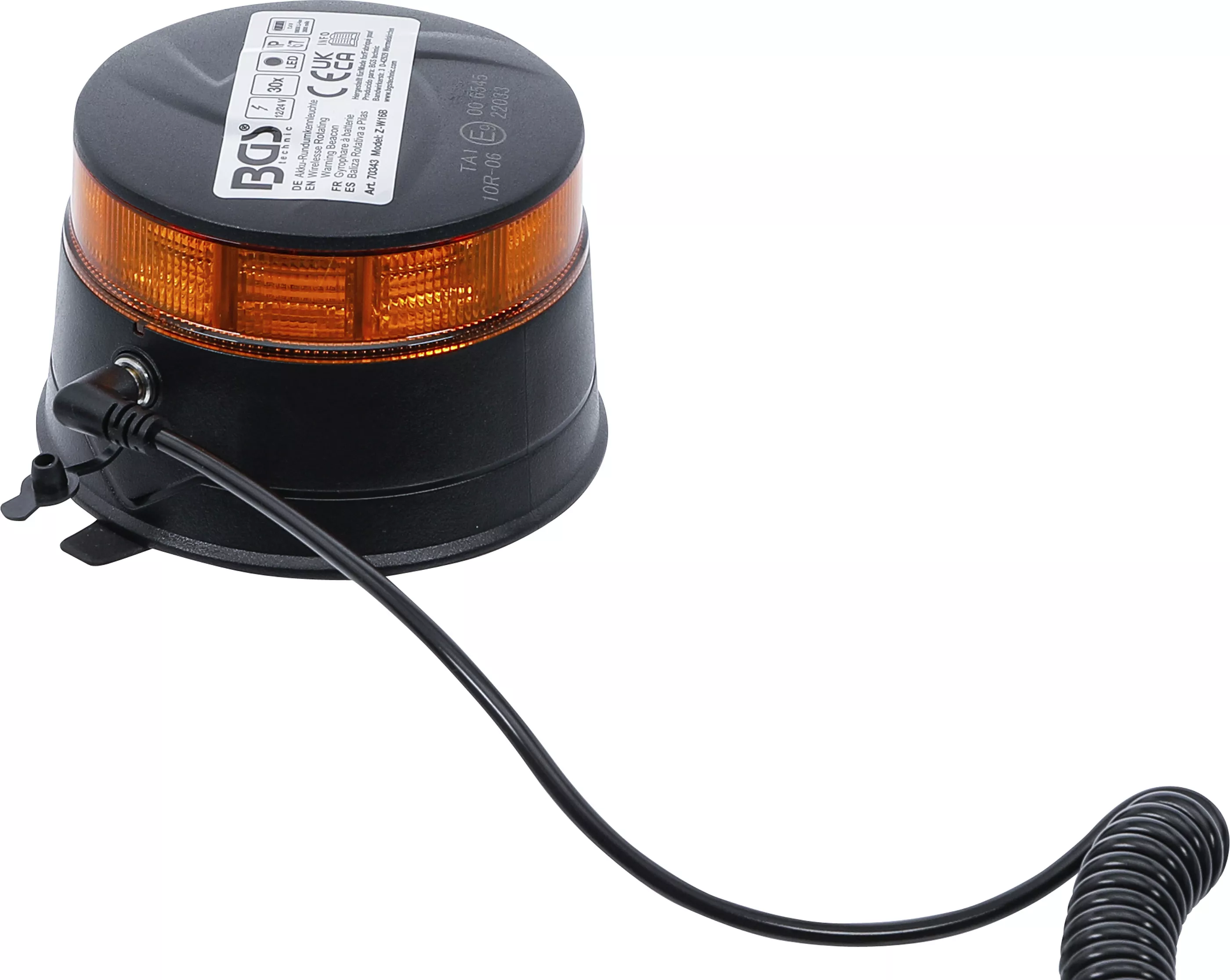 Girofar cu acumulator | galben| cu magnet | 12 V / 24 V | o 130 mm [3]