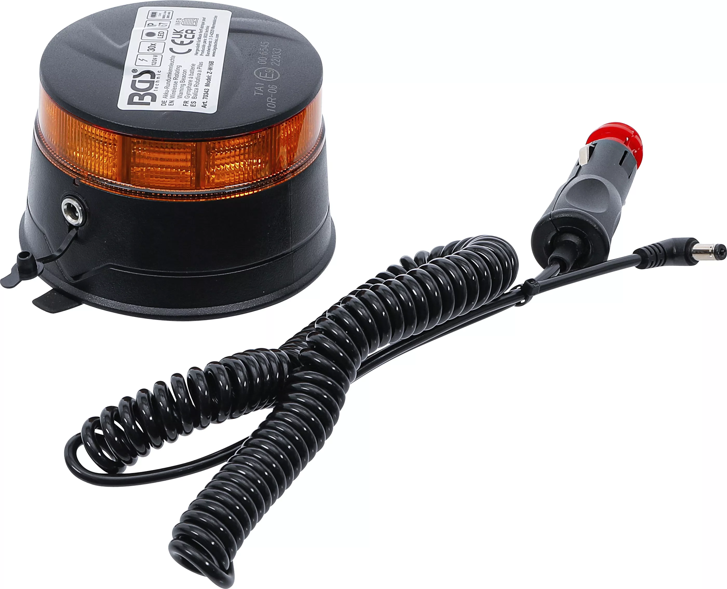 Girofar cu acumulator | galben| cu magnet | 12 V / 24 V | o 130 mm [4]