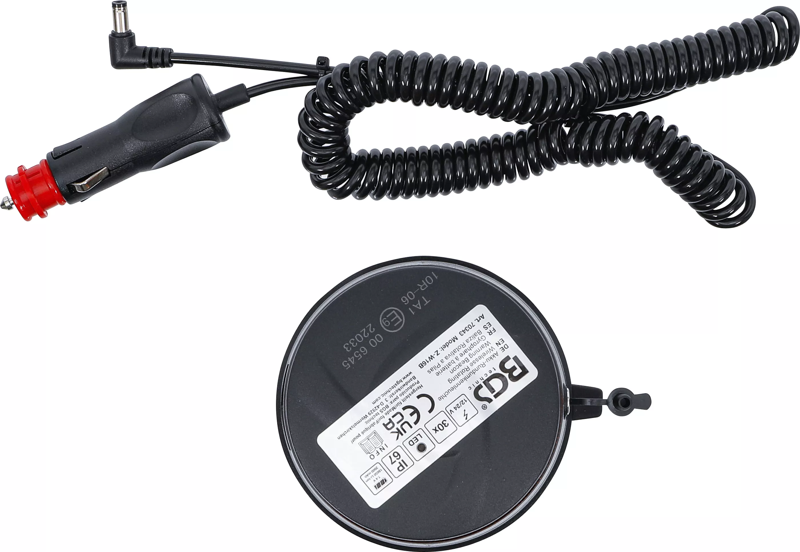 Girofar cu acumulator | galben| cu magnet | 12 V / 24 V | o 130 mm [5]