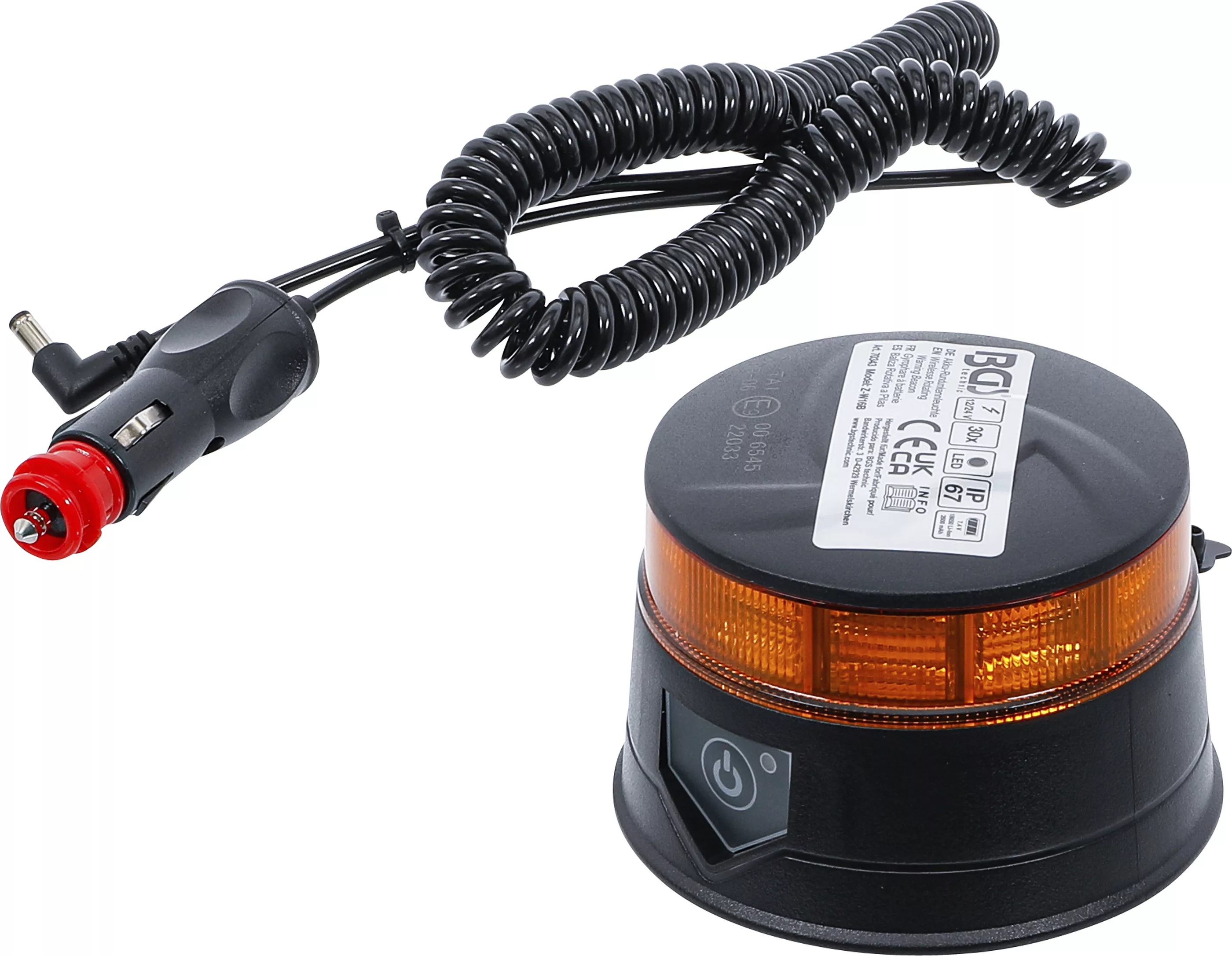 Accesorii auto - Girofar cu acumulator | galben| cu magnet | 12 V / 24 V | o 130 mm