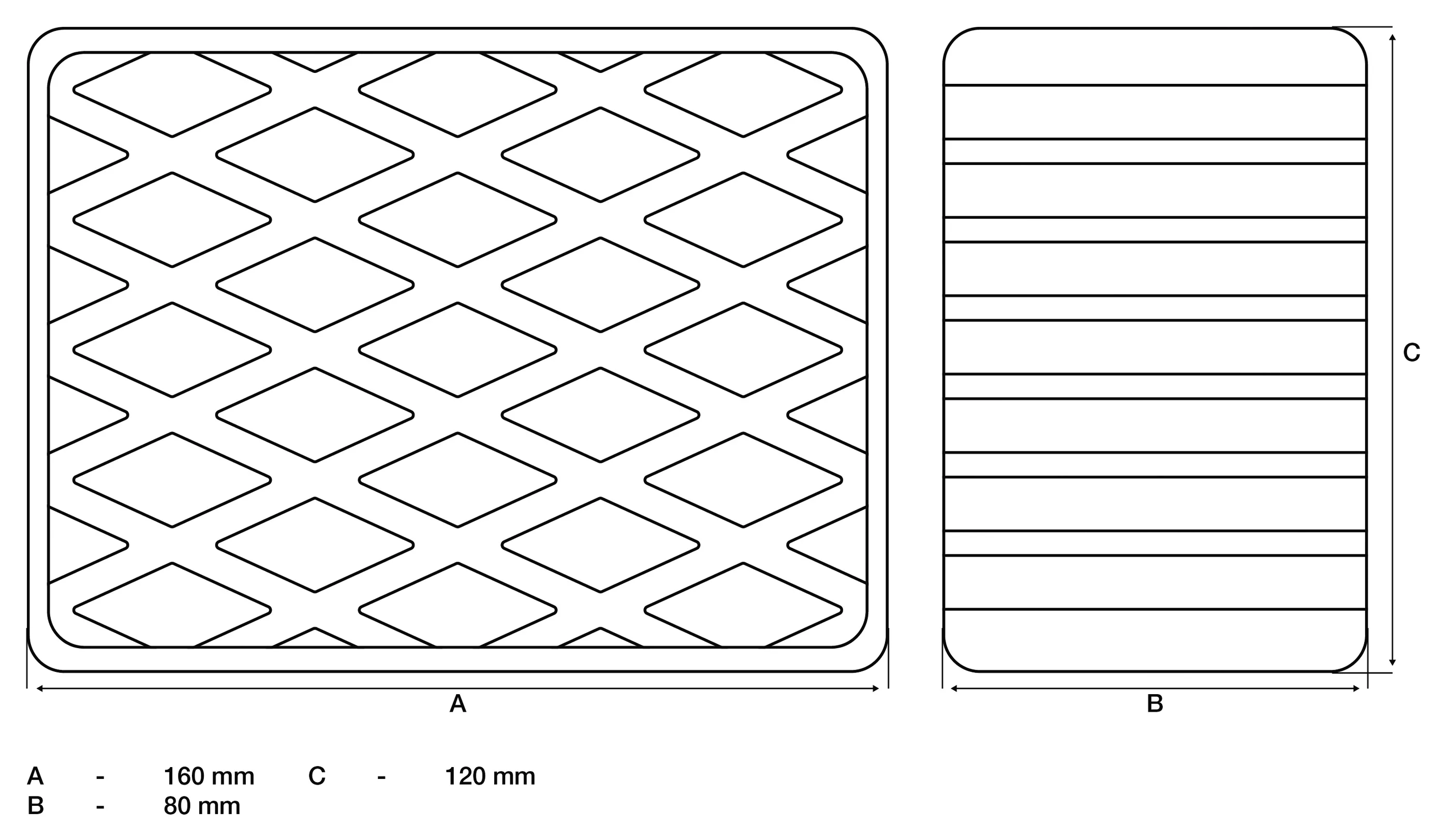 Tampon de cauciuc | pentru platforme elevatoare | 160 x 120 x 80 mm [2]