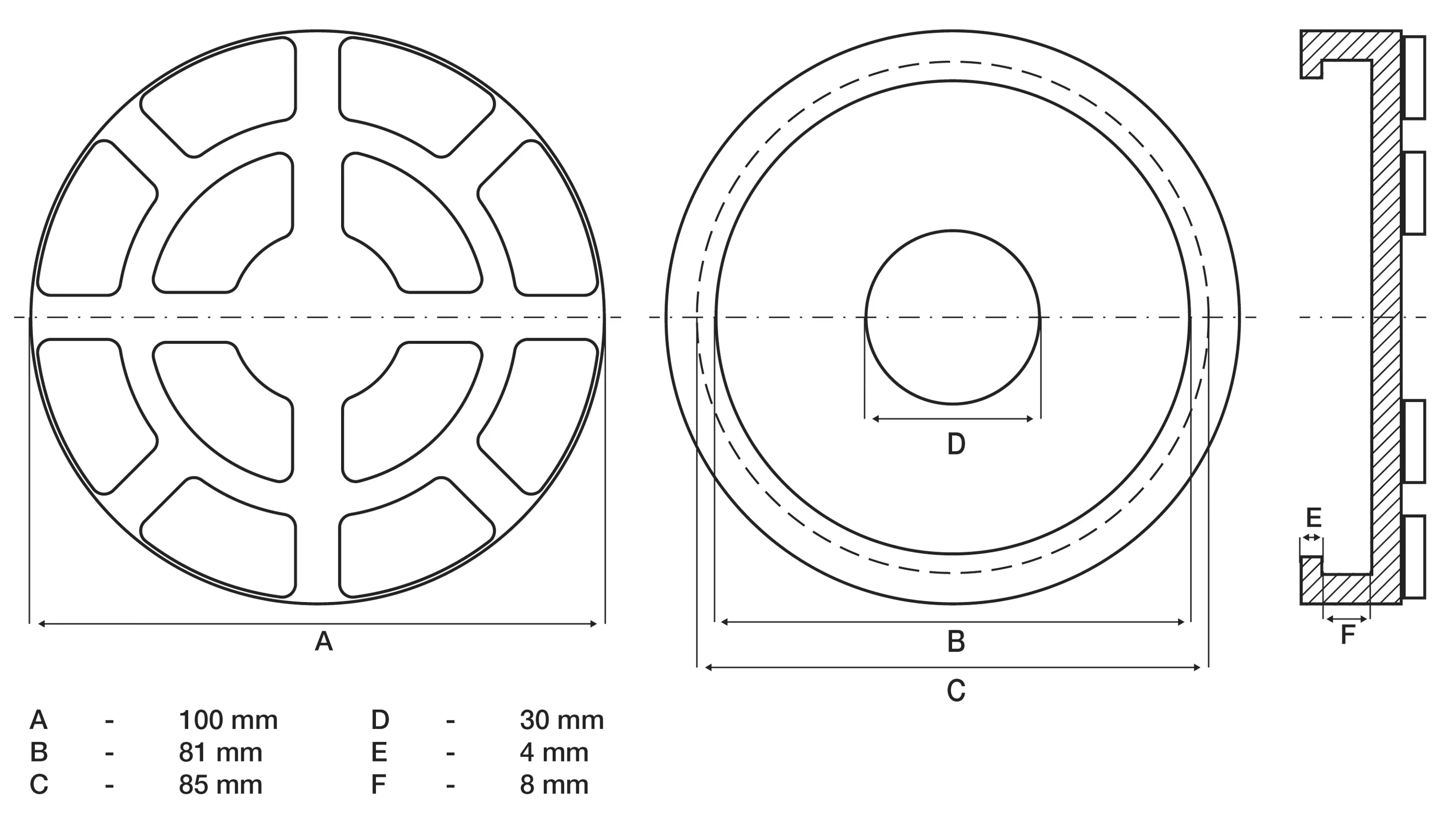 Placa de cauciuc | pentru platforme elevatoare | o 100 mm [2]