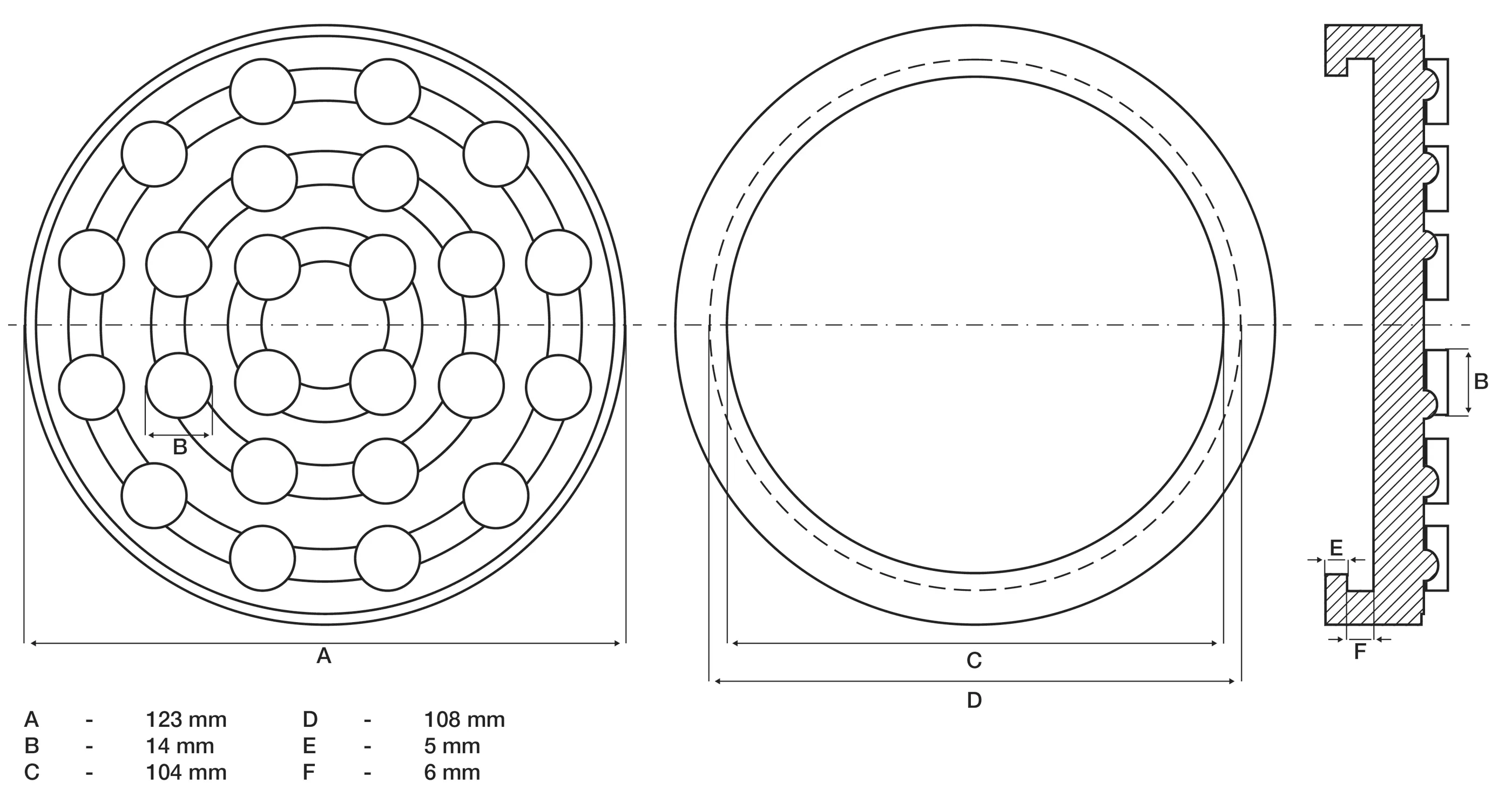 Placa de cauciuc | pentru platforme elevatoare | o 123 mm [2]
