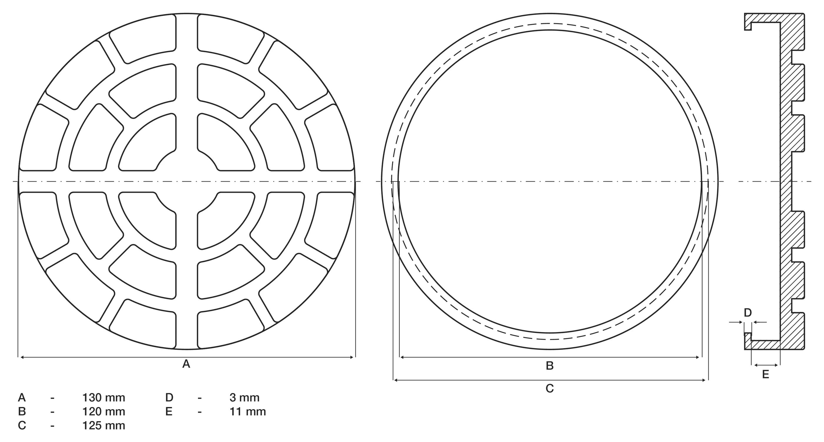 Placa de cauciuc | pentru platforme elevatoare | o 130 mm [2]
