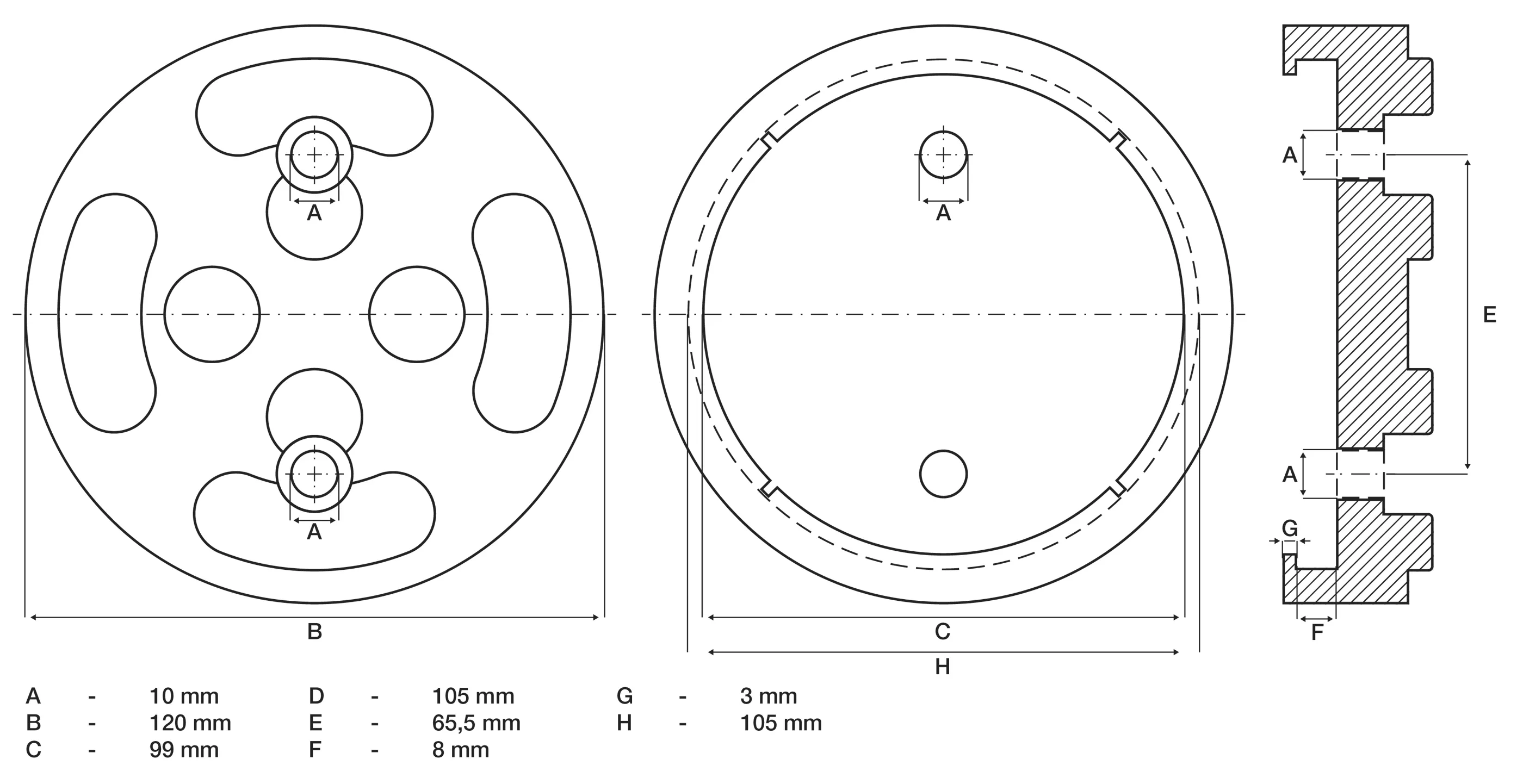 Placa de cauciuc | pentru platforme elevatoare | o 120 mm [2]
