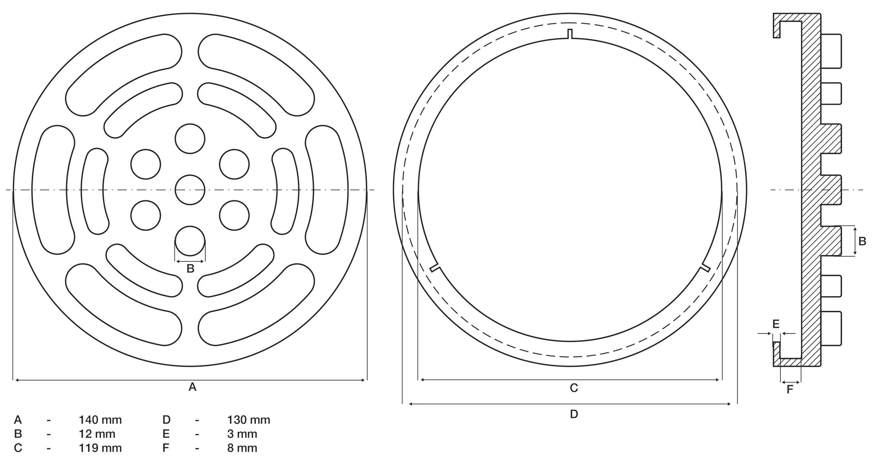 Placa de cauciuc | pentru platforme elevatoare | o 140 mm [2]