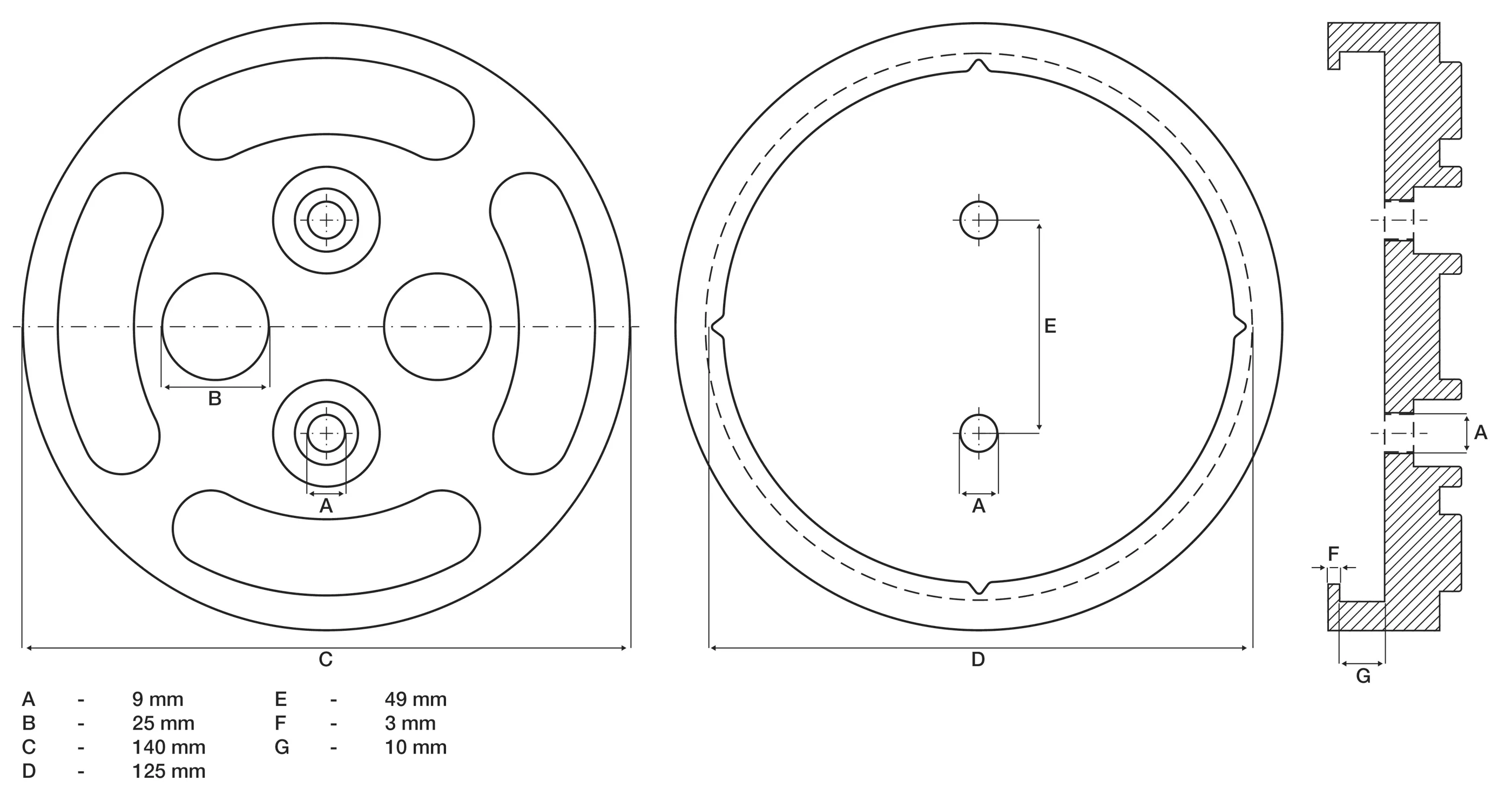 Placa de cauciuc | pentru platforme elevatoare | o 140 mm [2]